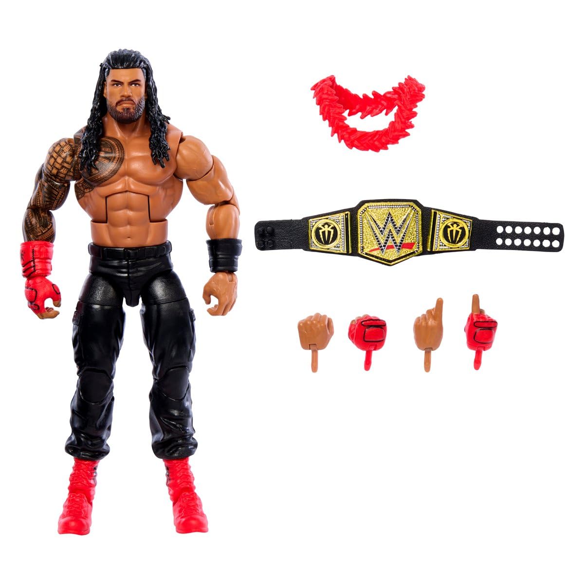 مجموعه عروسک اکشن الیت ماتل WWE Top Picks با لوازم جانبی، رومن رینز 6 اینچ قابل جمع آوری با دست های قابل تعویض، لباس حلقه و 25 نقطه مفصل‌بندی