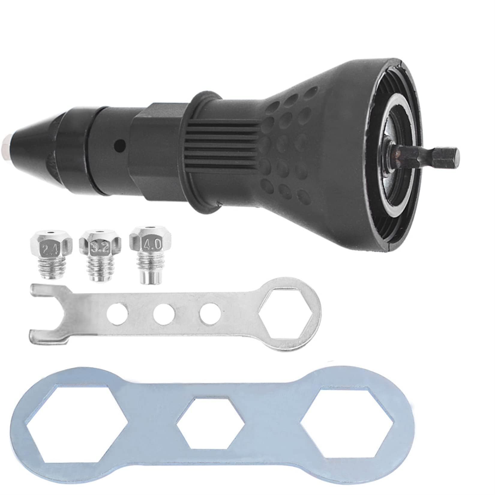 KASTWAVE Electric Rivet Nut Set Cordless Riveting Drill Adaptor Insert Nut Tool Electric Drill Tool Kit, Cordless Riveting Tool Kit Drill Adaptor Insert Nut Hand Tool Power Machine Accessory