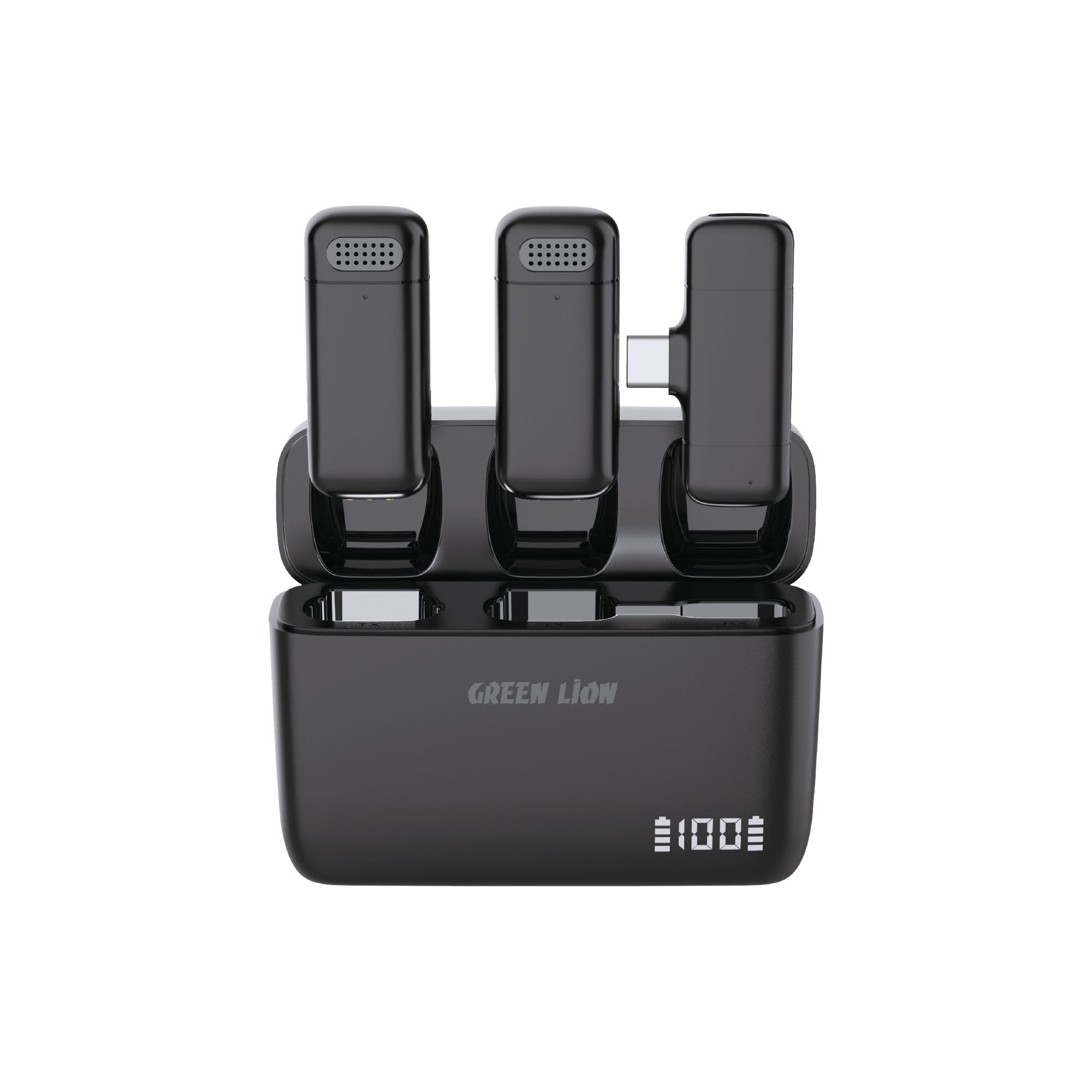 میکروفون بی‌سیم دوگانه Green Lion Duo Cast نوع Type-C - مشکی