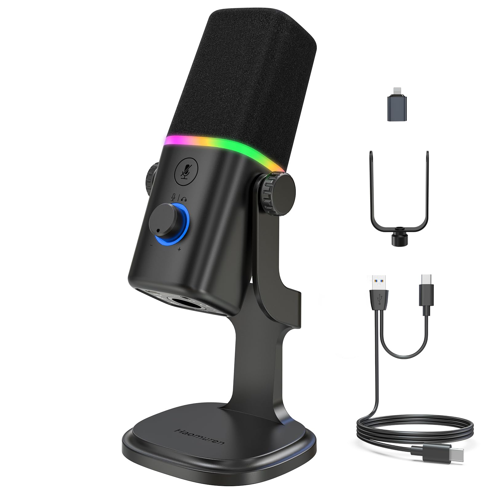 میکروفون داینامیک USB Haomuren برای بازی‌ها و پادکستینگ