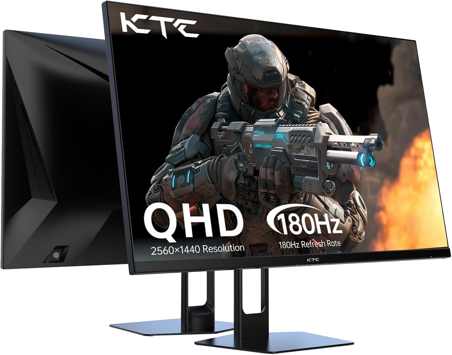 مانیتور بازی 27 اینچی KTC 180Hz QHD (2560x1440p)، 1MS، مانیتور IPS سریع، 124٪ sRGB، 1X DP و 2X HDMI، HDR 10، VESA، FreeSync، 3 سال ضمانت عدم وجود نقطه روشن zero-Bright