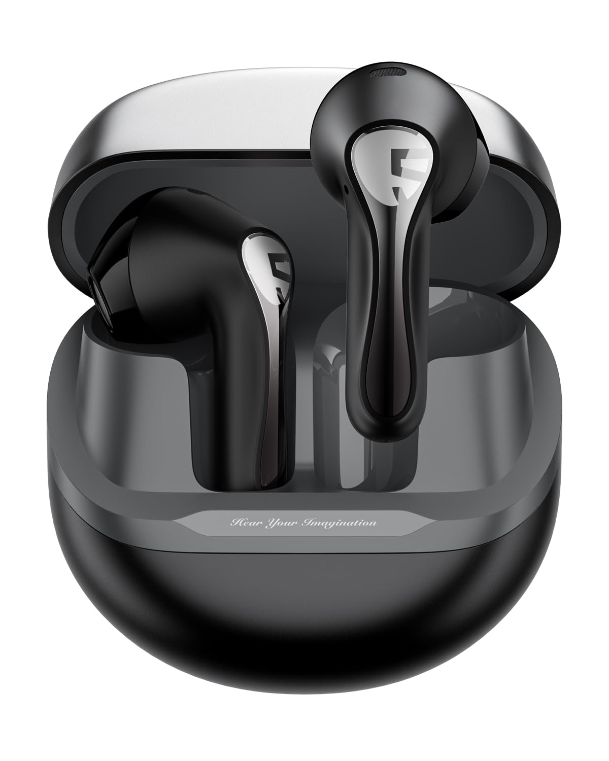 گوشی‌های بی‌سیم SoundPEATS Air5 با کنسل صدای تطبیقی، بلوتوث 5.4 با تراشه QCC3091، درایور 13 میلیمتری با 6 میکروفن، گوشی‌های بلوتوث بی‌سیم با کیفیت لاس، کاهش نویز تماس هوشمند AI و CVC V8.0، 30 ساعته، رنگ سیاه
