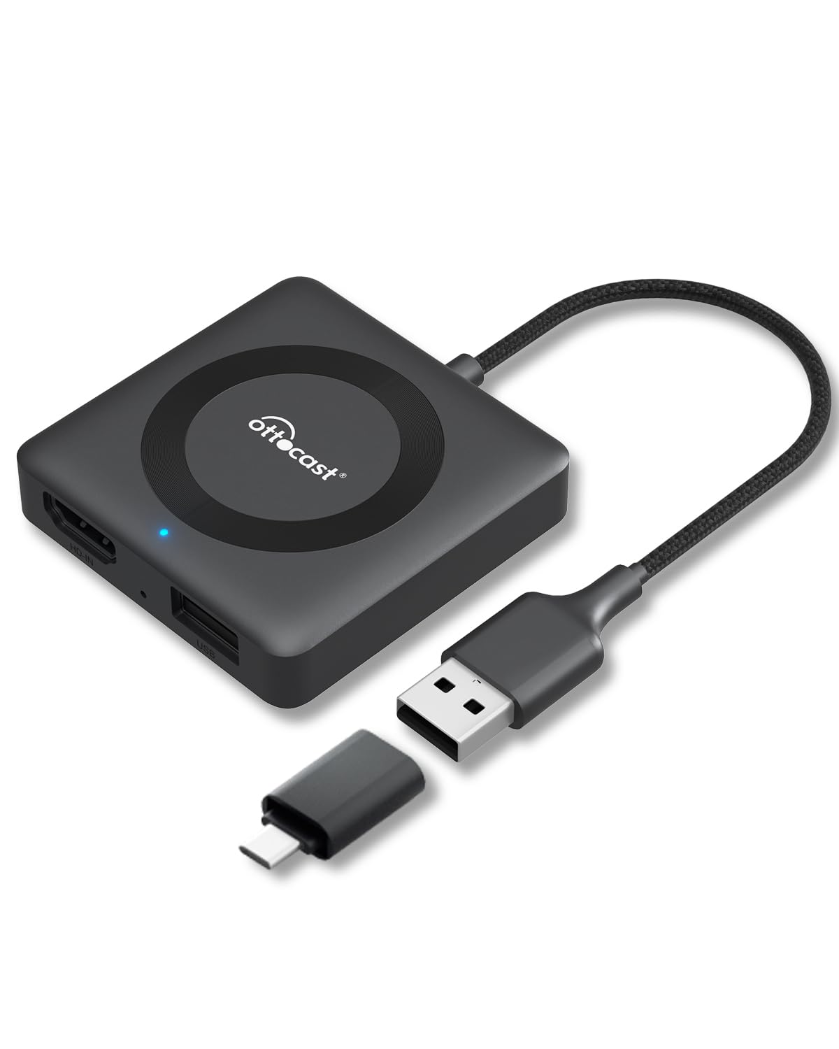 مبدل OTTOCAST Car TV Mate، Fire TV Stick Converter، تماشای ویدیوهای YouTube Netflix TikTok Shahid روی صفحه خودرویی شما - پلاگین و پخش، پایدار و سریع، بدون تاخیر CA361-C2