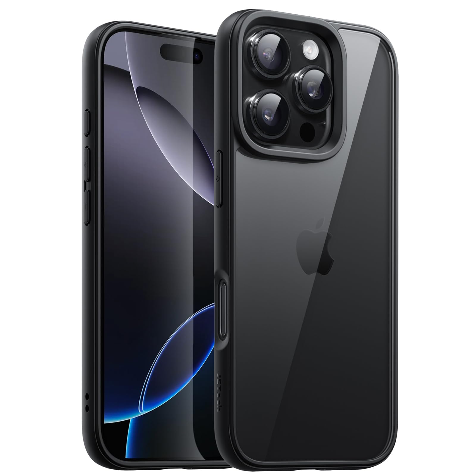 کاور JETech برای iPhone 16 Pro Max 6.9 اینچ، محافظ گوشی ضد ضربه، قاب جامد مات TPU رنگی، عقب شفاف ضد خش (مشکی)