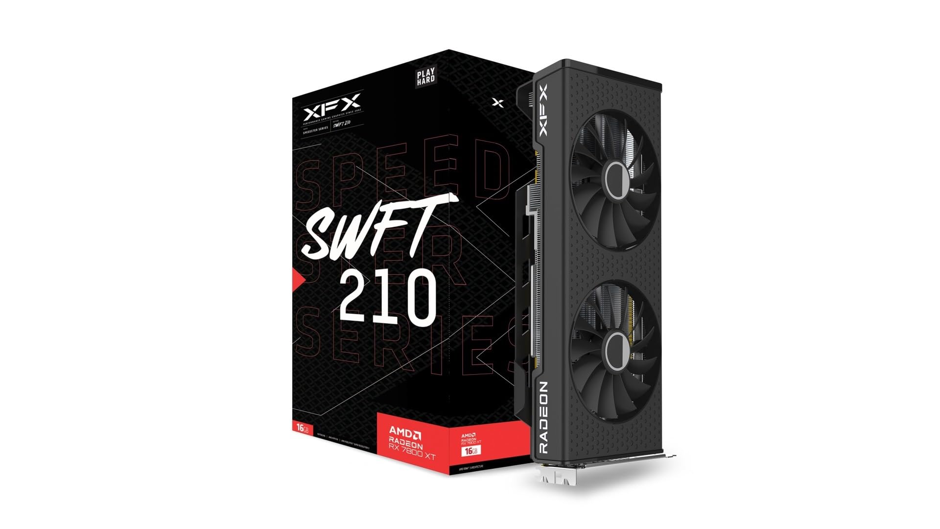 کارت گرافیک بازی XFX Speedster SWFT210 Radeon RX 7800XT با 16 گیگابایت GDDR6 HDMI 3xDP، AMD RDNA 3 RX-78TSWFTFP