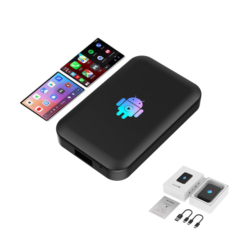 جعبه‌ی اتومبیلی بی‌سیم Autobox TBOX LITE، باکس Ai برای CarPlay بی‌سیم/Android Auto و سیستم اندروید با 3 کانال، برای اتومبیل‌هایی با CarPlay اصلی و AA، Allwinner A133، پشتیبانی از به‌روزرسانی OTA/YouTube/Netflix 3 در 1