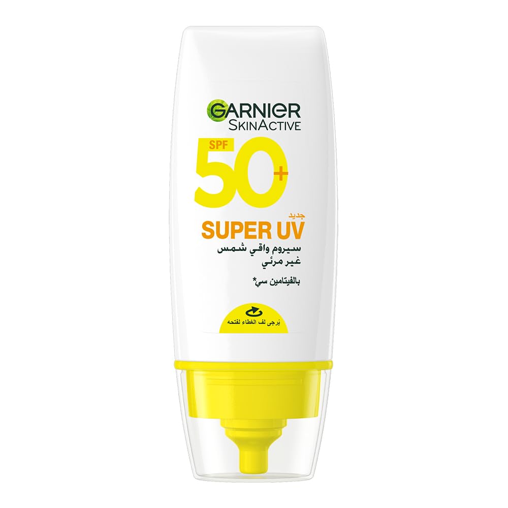 کرم ضدآفتاب سرمی نامرئی گارنیه اسکین اکتیو با ویتامین C SPF50+ PA++++، برای آقایان و بانوان، محافظ UVA، UVB و UVA بلند، سبک و نامرئی بر روی پوست، غیرچرب و غیرروغنی، حجم ۳۰ میلی لیتر