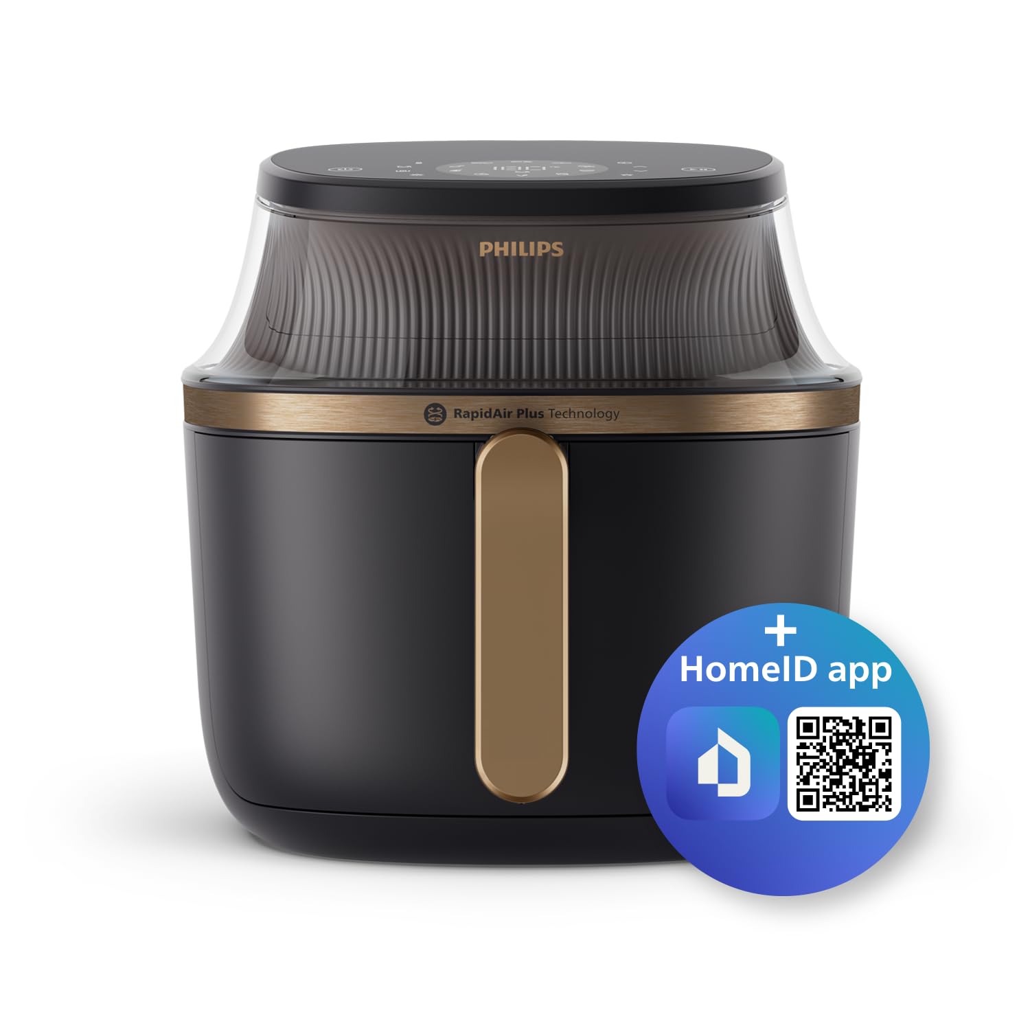 فریت کن فیلیپس XL - 6.2 لیتر، 1700 وات، پنجره نگاه داشتنی، 16 تابع پخت، صفحه لمسی، تکنولوژی RapidAir Plus، مشکی - NA332/09