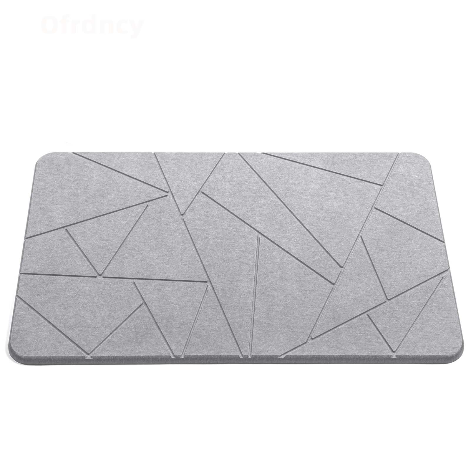 سنگبازی هندوستان پوشهای سنگی 15.35x23.62اینچ فرآیند خشک کننده سریع فرش حمام خاک رس جذب کننده بالا کف پوش خاک رس با ضد لغزش برای حمام، آشپزخانه پد جذب کننده، هر دو طرف قابل استفاده، هندسه، سخت. سنگبازی 60*39سانتی‌متر سنگ