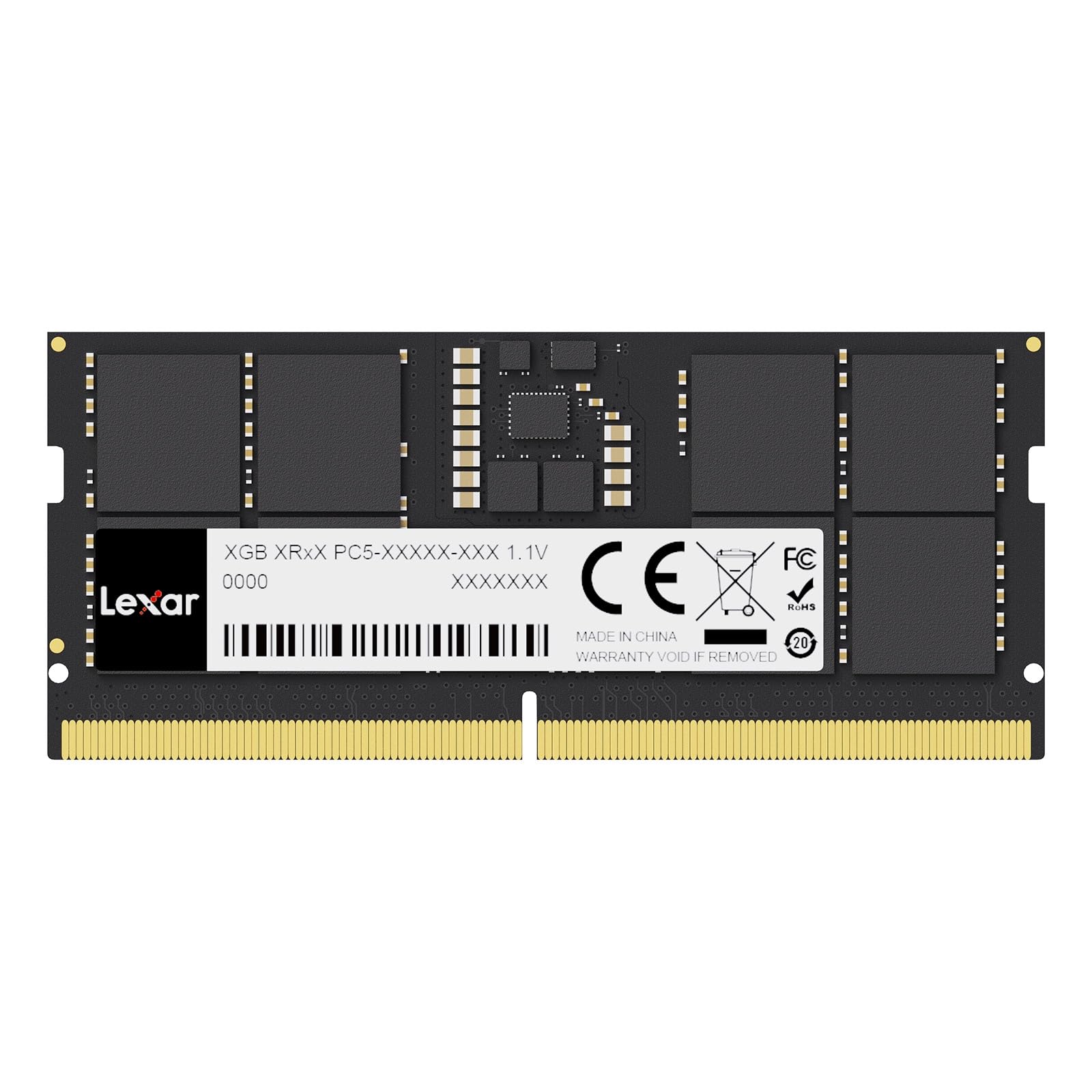 پردازشگر متن 16 گیگابایت DDR5 RAM 5600 مگاهرتز Lexar SODIMM، رم لپتاپ 262-Pin DDR5 SODIMM، DRAM با عملکرد بالا برای بازی های رایانه ای، مناسب برای حافظه لپتاپ/همه‌در یک کامپیوتر کوچک Intel NUC، ولتاژ 1.1 ولت، CL46-45-45-90(LD5S16G56C46ST-BGS) DDR5 SODIMM 5600 مگاهرتز 16 گیگابایت تک‌کاناله