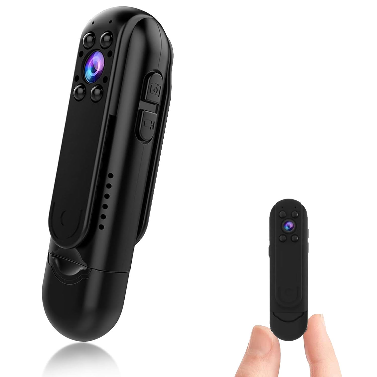 دوربین بدنی Excefore Mini، دوربین ویدیویی HD 1080P قابل استفاده، دوربین ویدیویی با دید در شب، ضبط حلقه‌ای برای تشخیص حرکت، دوربین جیبی قابل حمل برای ورزش‌های خارجی، امنیت منزل