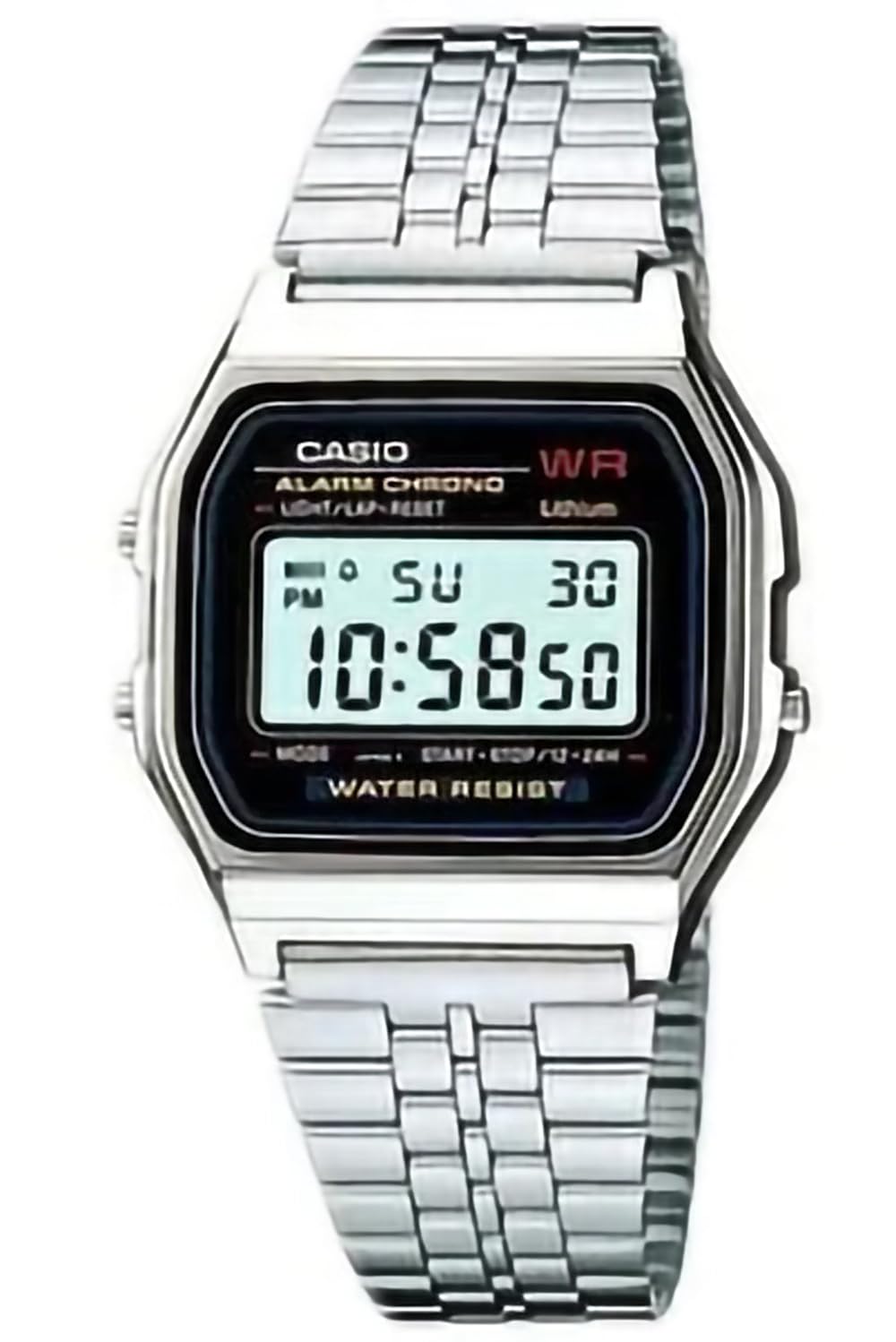ساعت مچی دیجیتال مردانه Casio، نقره‌ای A159WA، ژاپن