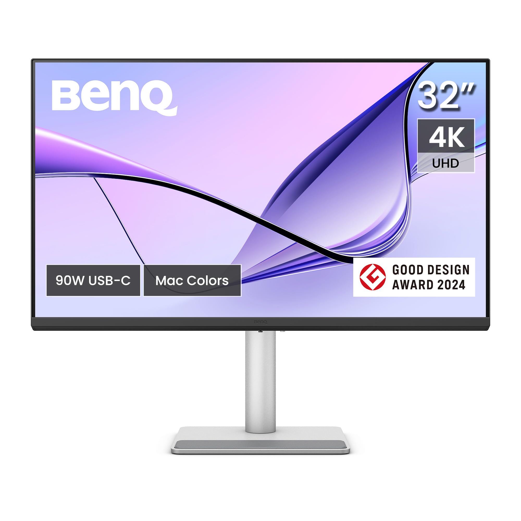 مانیتور خالق BenQ MA320U برای مک‌بوک 32 اینچ UHD | 100% Rec.709 و sRGB، 98% P3 | IPS | DeltaE ≤3 | پانتون | KVM | گزارش کالیبراسیون | ارگونومیک | USB-C | هاب USB