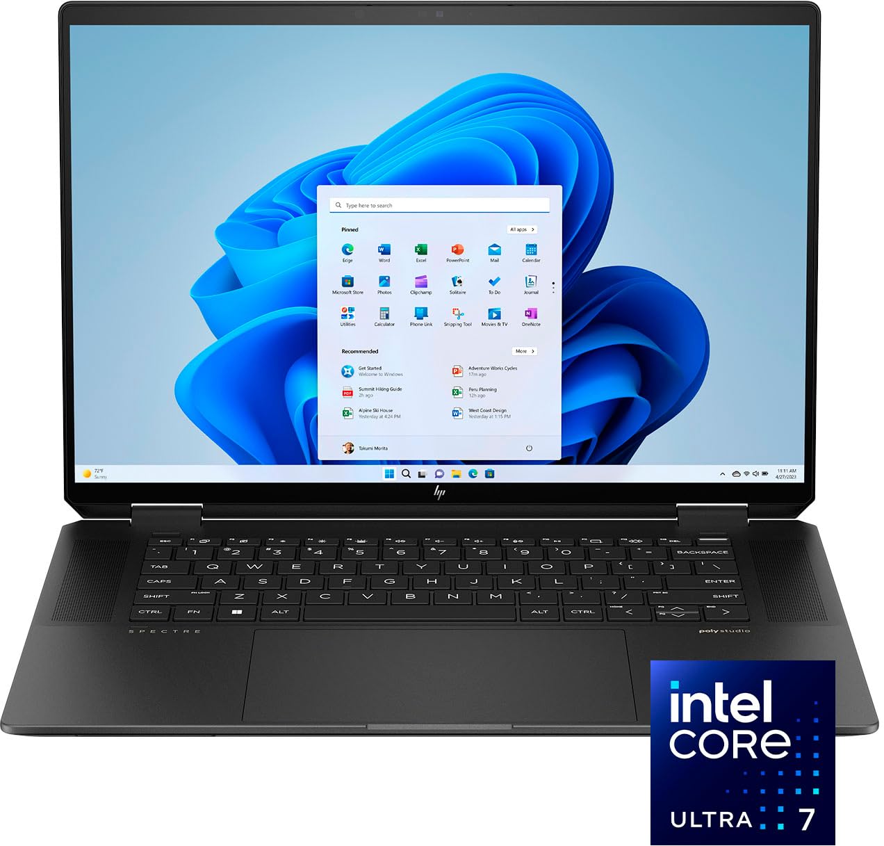 لپ تاپ 2 در یک لختکار HP Spectre x360 با نمایشگر لمسی LED IPS 16 اینچ وضوح بالا WQXGA ، پردازنده اینتل Evo Core Ultra 7 155H با 16 هسته ، 16GB RAM ، 1TB حافظه داخلی SSD ، گرافیک اینتل آرک ، ویندوز 11 ، صفحه کلید انگلیسی ، رنگ مشکی Nightfall و قابلیت خوانایی انگشت Fingerprint Reader