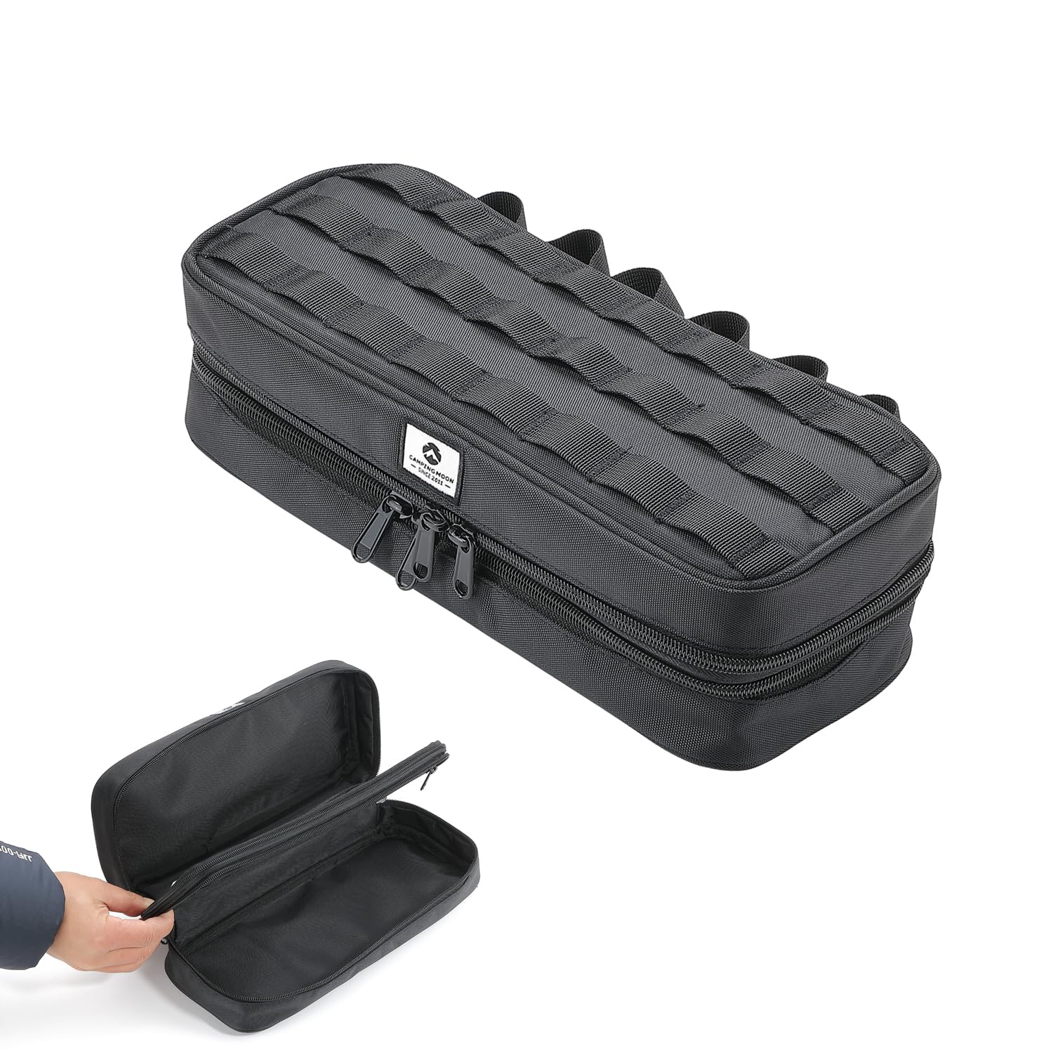 جعبه ذخیره‌سازی کمپینگ ماهی برای چکش و چراغ قوه بیرونی سیاه BK-30