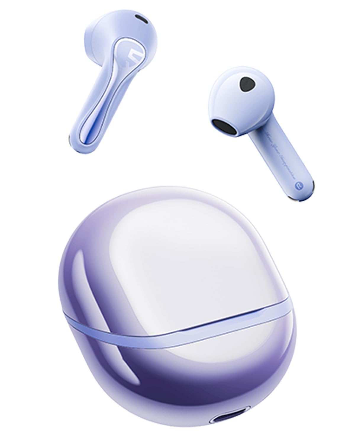SoundPEATS Air5 هدفون بی‌سیم با کاهش نویز تطبیقی، بلوتوث 5.4 با تراشه QCC3091، درایور 13 میلی‌متری با 6 میکروفن هدفون بلوتوثی بی‌کیفیت aptX، کاهش نویز تماس هوشمند و CVC V8.0، 30 ساعت بنفش