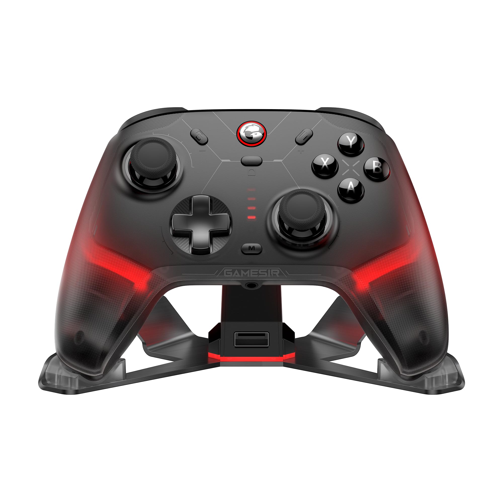 GameSir Cyclone 2 کنترلر PC با استیک‌های Mag-Res TMR و نرخ گزارش 1000Hz، با لاچ پلاس و میکرو دو در یک، نورپردازی RGB با داک شارژ برای PC/Switch/iOS/Android (سیاه)