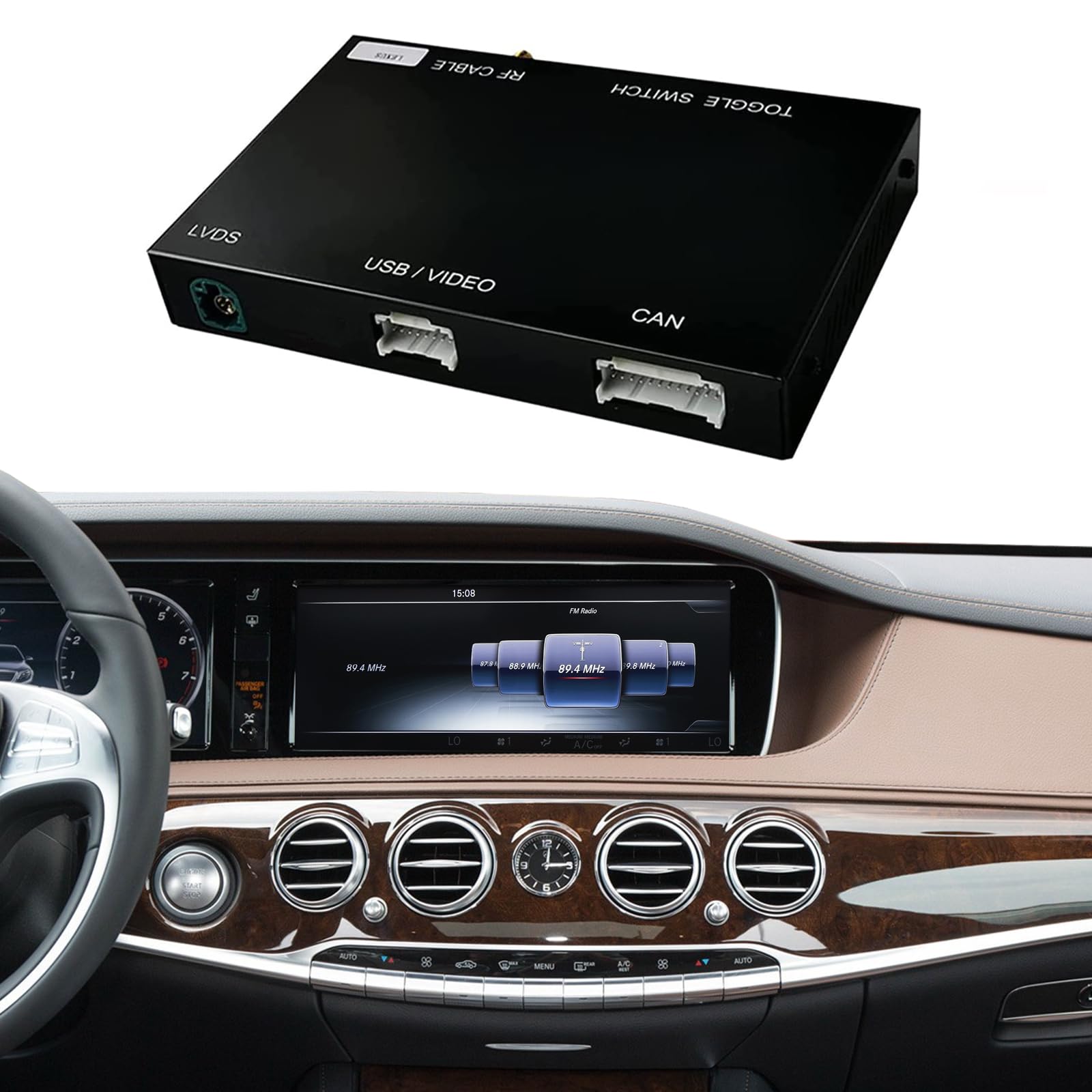 امکانات CarPlay بی‌سیم برای خودروی مرسدس بنز کلاس اس W222 GLC C W205 2014-2018 با Android Auto Mirror Link AirPlay Car Play