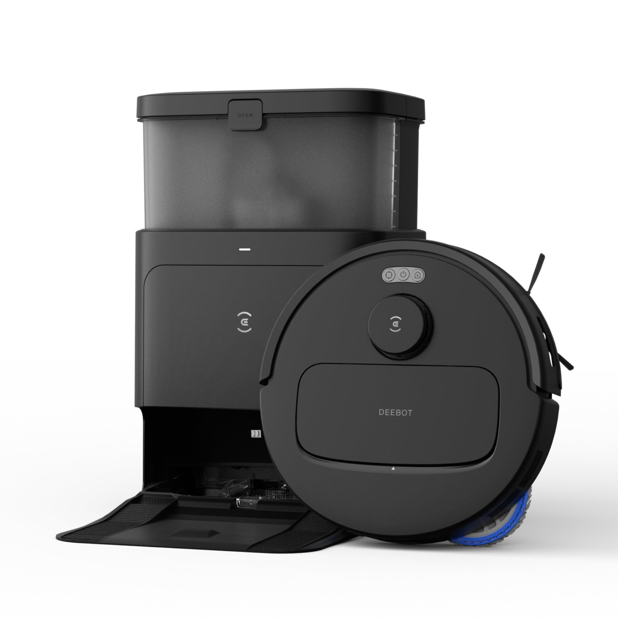 جاروبرقی ربات ECOVACS N30 Pro Omni با ایستگاه، جاروبرقی ربات 10000Pa، تمیزکننده آب گرم و خشک کننده، موتور مته 2.0، لیفتراک 9 میلیمتری، خالی کردن خودکار، رنگ مشکی