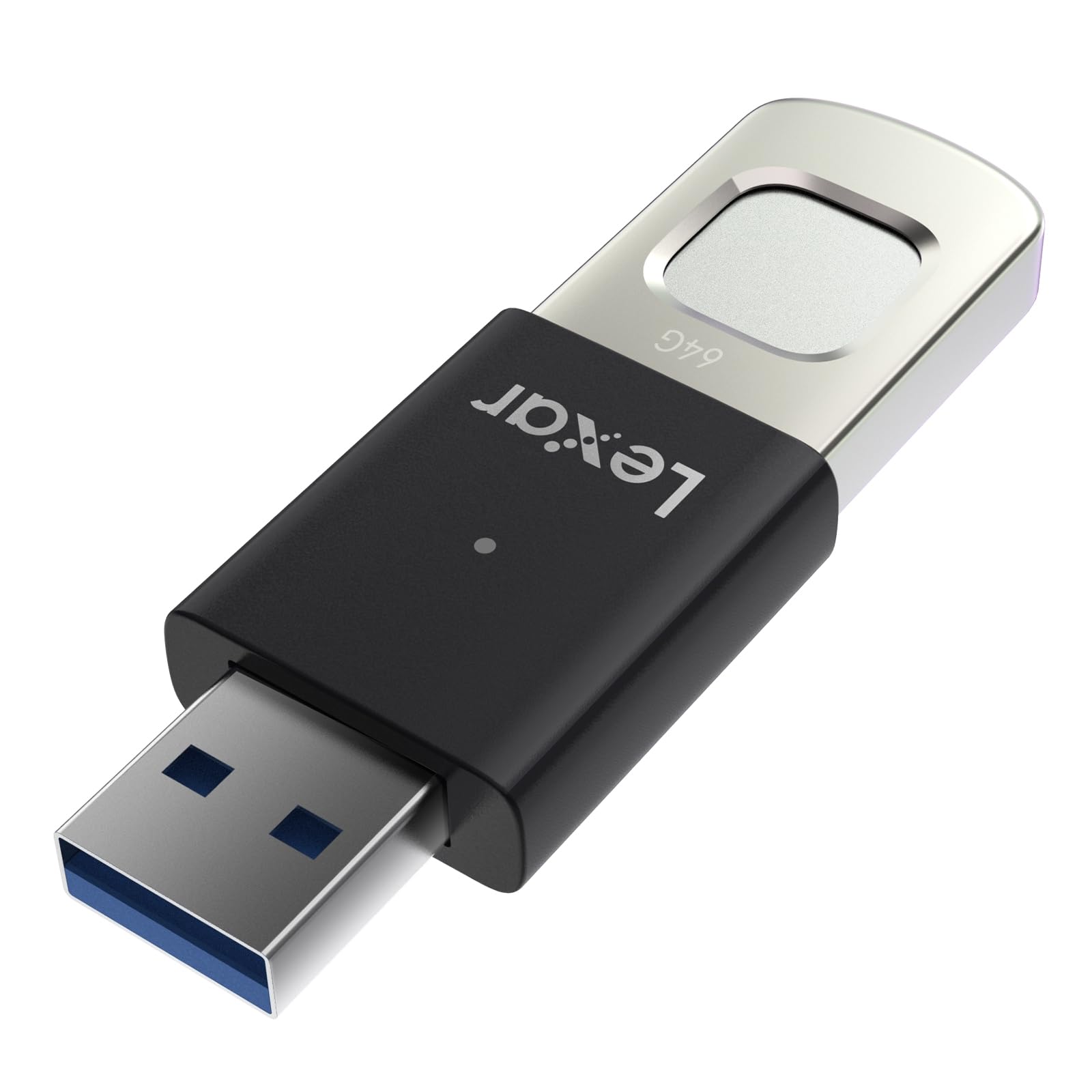 فلش درایو USB 3.0 Lexar JumpDrive Fingerprint F35 PRO با ظرفیت 128 گیگابایت، سرعت خواندن تا 400 مگابایت بر ثانیه و نوشتن تا 300 مگابایت بر ثانیه، حافظه‌ی فلش، 10 اثر انگشت مجاز، مناسب برای کار با کامپیوتر و لپتاپ (مدل LJDF35P128G-RNBNG)