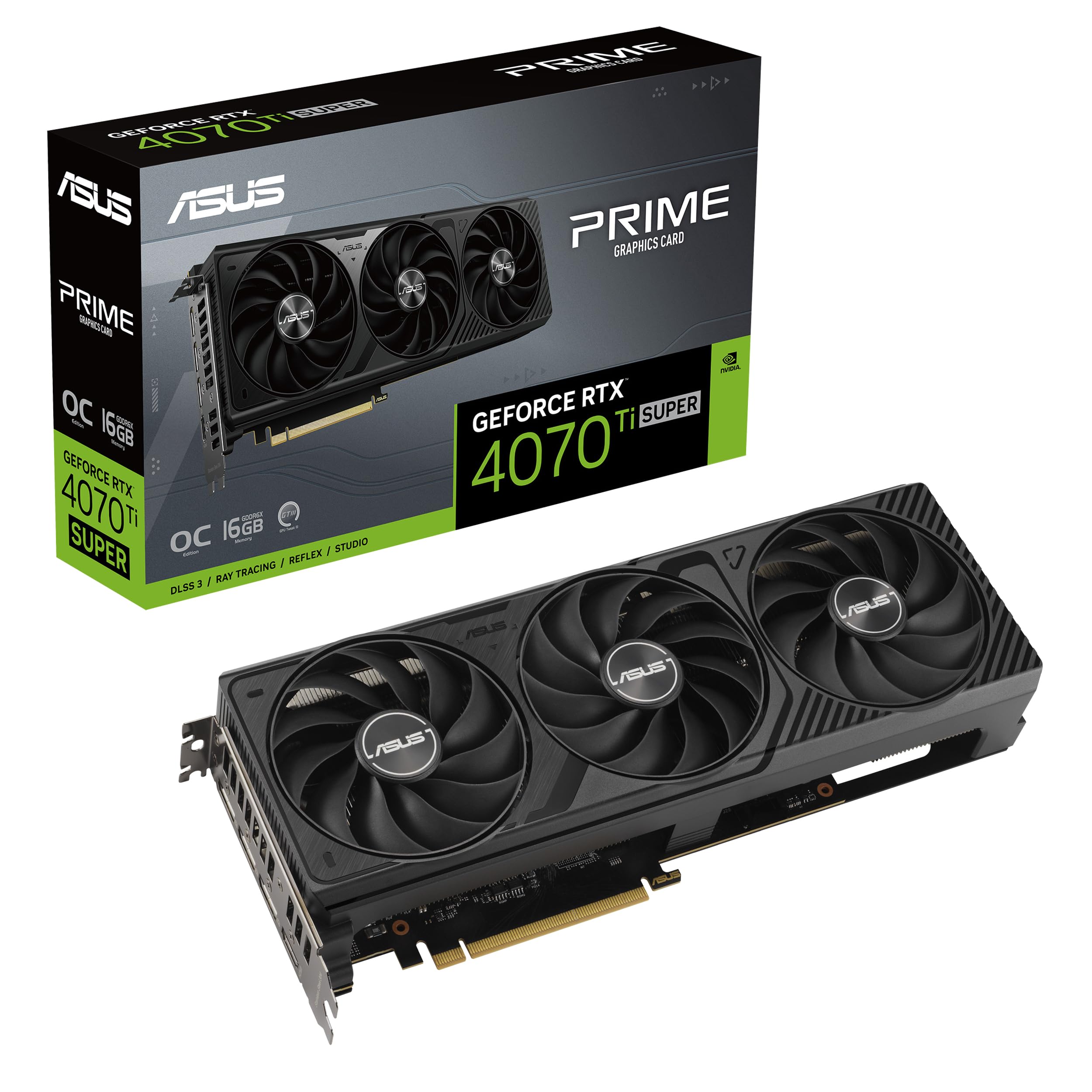 ASUS کارت گرافیک GeForce RTX™ 4070 Ti Super OC Edition با 16GB GDDR6X، Prime SFF-Ready (PCIe® 4.0، 16GB GDDR6X، DLSS 3، HDMI 2.1a، DisplayPort™ 1.4a) Prime RTX4070Ti Super|OC