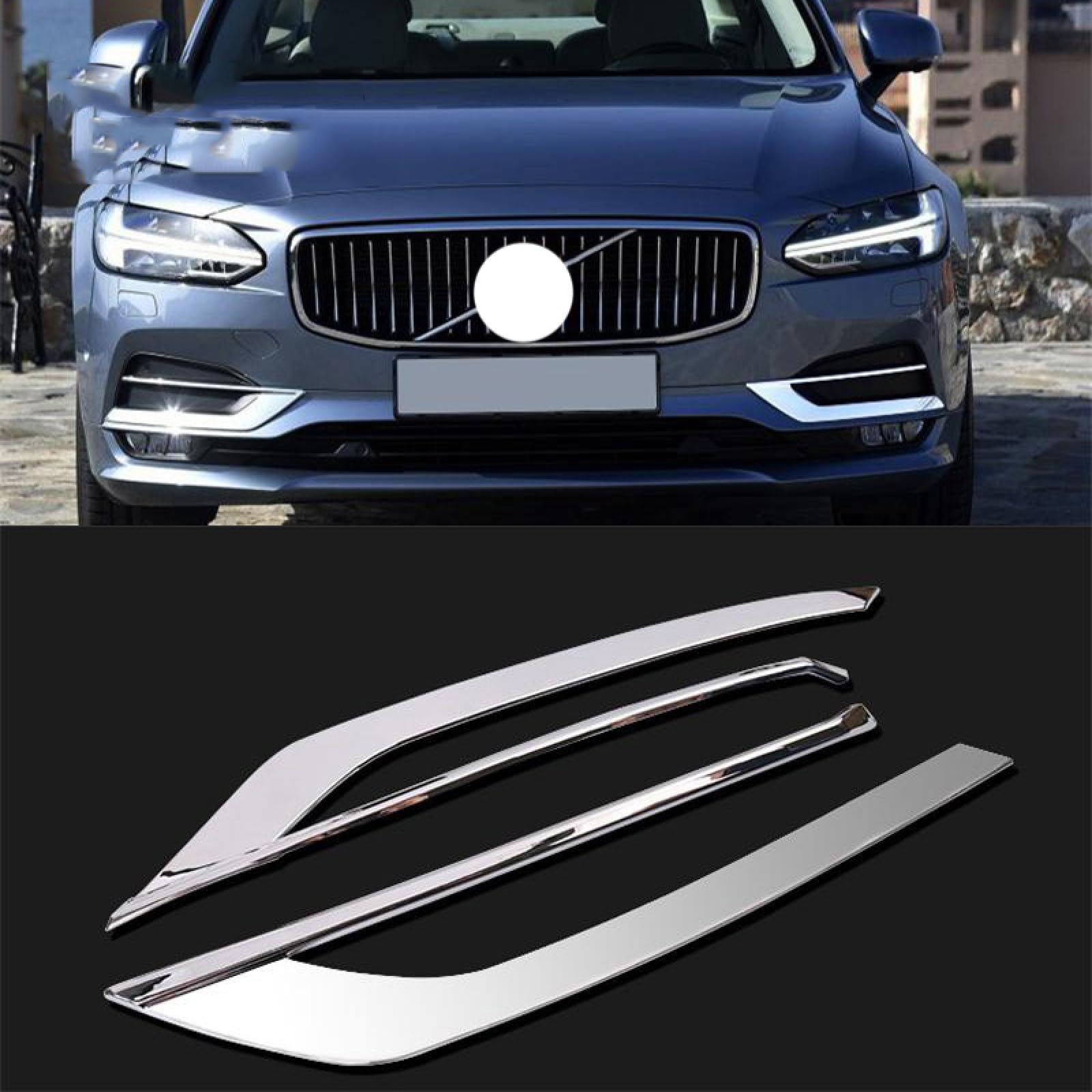 پوشش چراغ‌های مه روشن Volvo S90 2017-2018 اتومبیل خود را با استیکر دکوراسیون جلویی گریل شکل دهید، مناسب برای اتومبیل‌های ZALTAS.