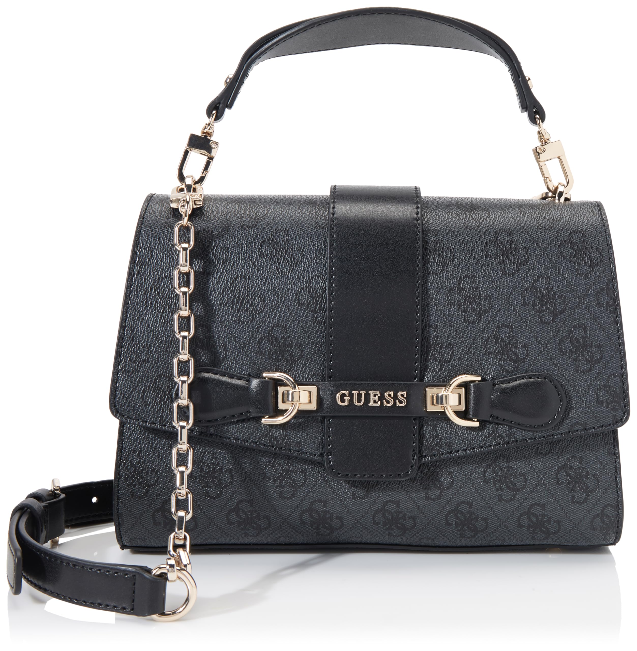 زنانه GUESS کیف دستی Nolana Top Handle Flap نسخه یک اندازه زغال سنگ لوگو