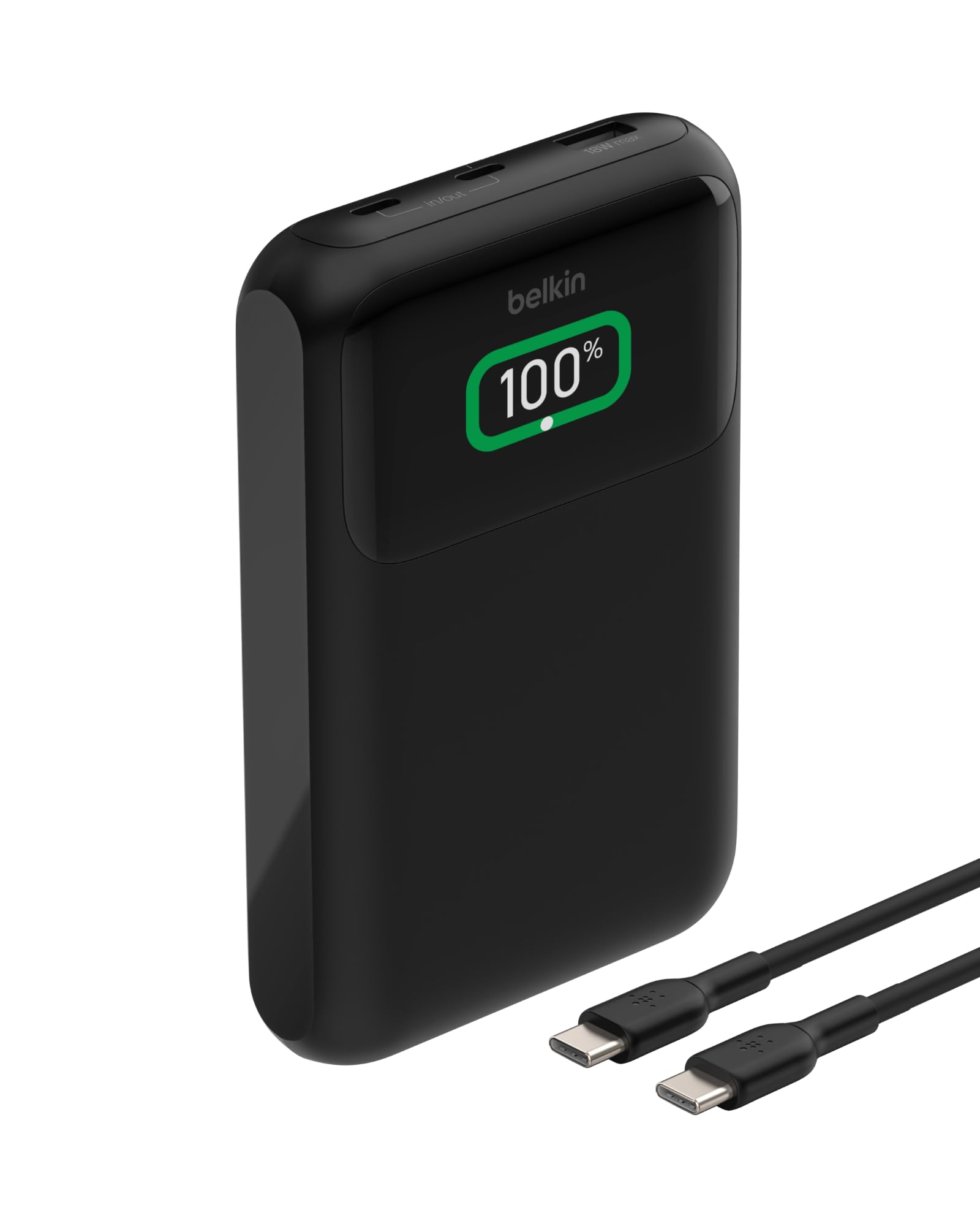 شارژر قدرتمند Belkin Fast Charge 3-Port Laptop Power Bank 20K با پورت‌های -C و -A، فست چارج با توان تحویل برق -C، شارژر قابل حمل برای مک‌بوک، آیفون ۱۶ سری، آیپد پرو، گلکسی اس ۲۴ و موارد دیگر - رنگ سیاه