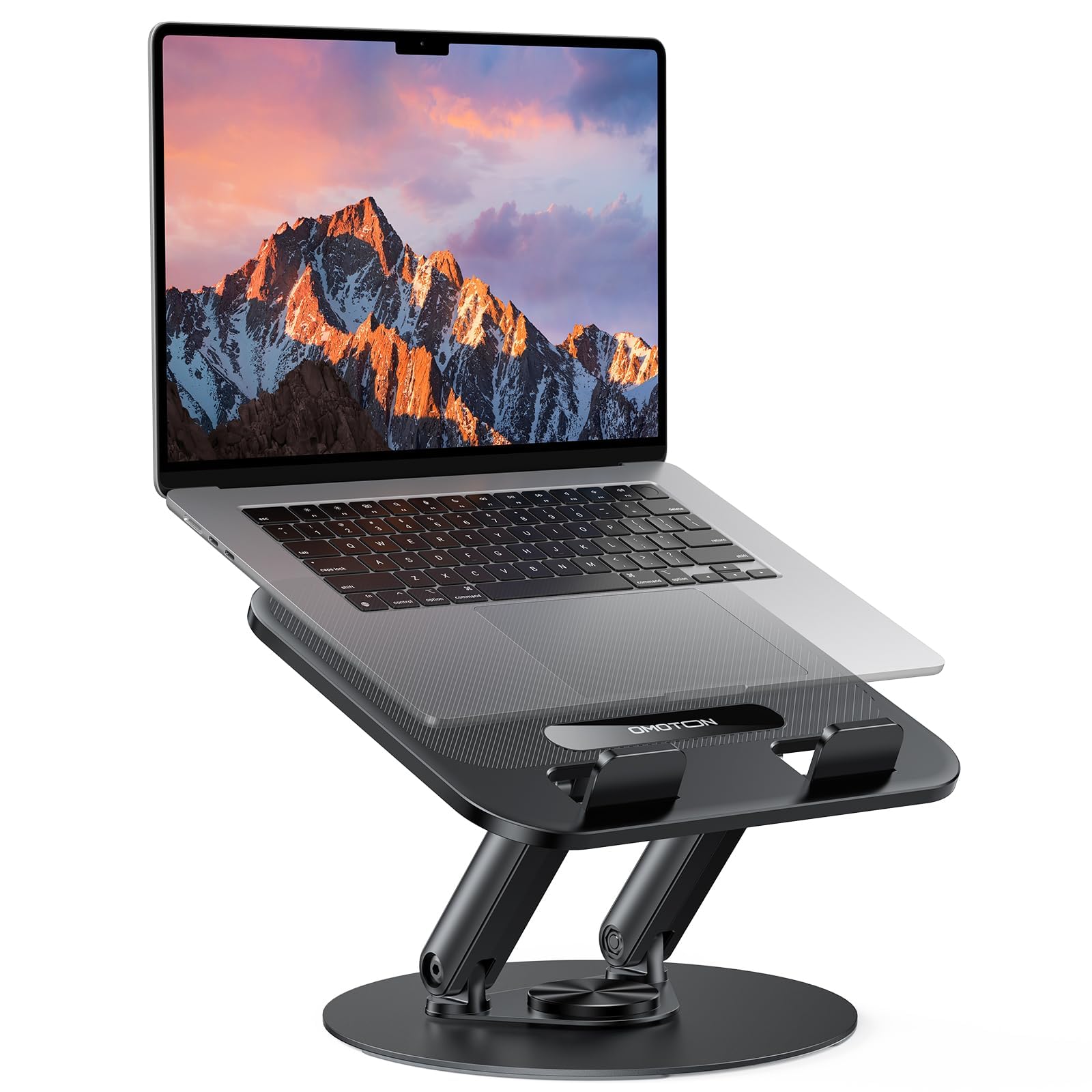 پایه قابل تنظیم لپتاپ NALACAL با پایه چرخان ۳۶۰ درجه - ریزر ارگونومیک قابل حمل برای میز کار، مناسب برای لپتاپ‌های تا ۱۵ اینچ، قابل‌تاش و آسان‌الحمل، ایده‌آل برای خانه، دفتر، و سفر