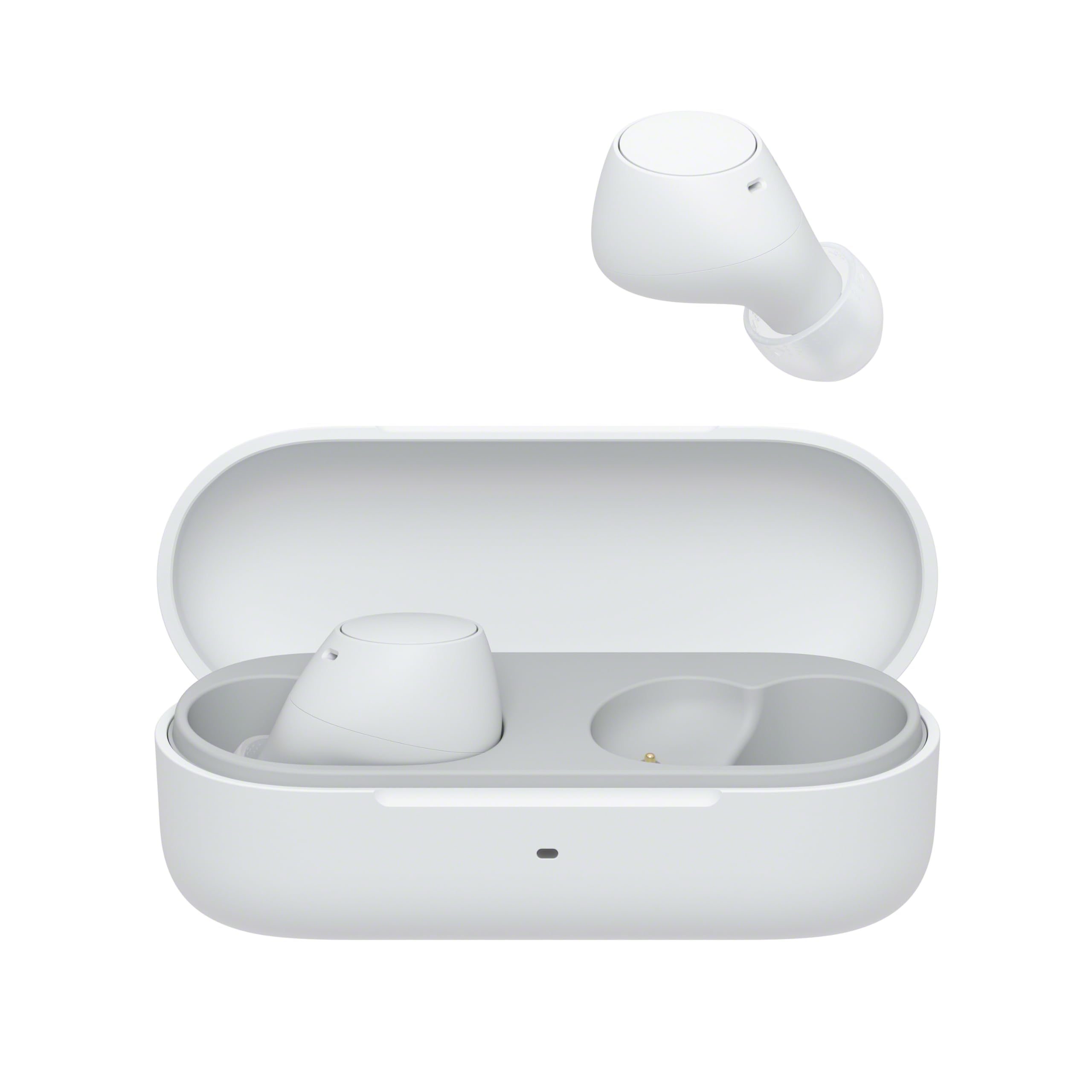 سونی WF-C510 هدفون بی‌سیم، عمر باتری 22 ساعته، تماس‌های بی‌دست، اتصال چندنقطه‌ای، حالت صدای محیطی، مقاومت در برابر آب IPX4، رنگ سفید، نسخه امارات - گارانتی یک ساله