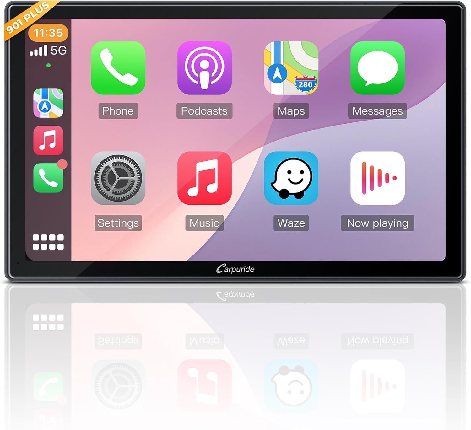Carpuride 2024 9 اینچ W901 Plus، بی‌سیم CarPlay و اندروید اتو و سیستم اندروید 12.0، ناوبری GPS آنلاین و آفلاین، صفحه نمایش Car Play برای خودرو، G00GLE Play، Netflix، Mirror Link، صوت بلوتوث Carpuride W901Plus
