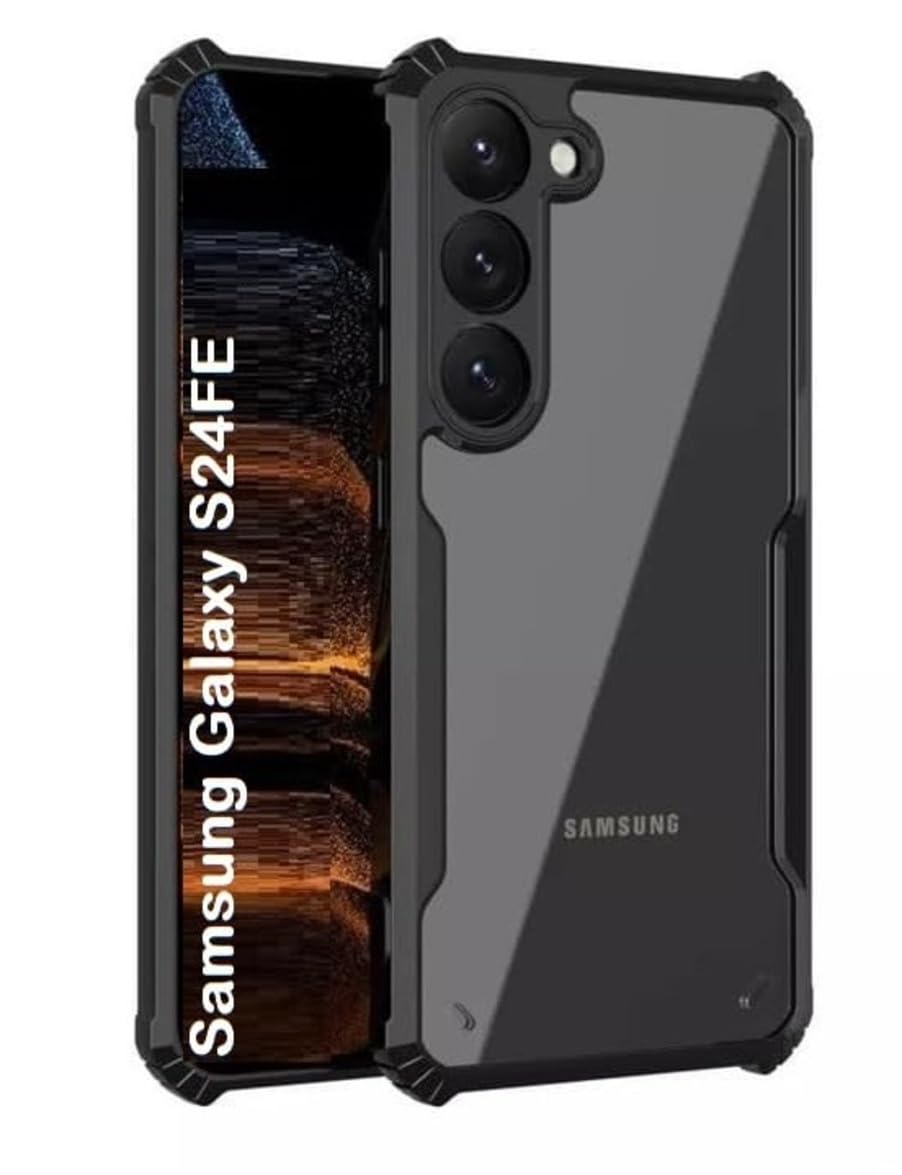 کاور شفاف سخت پی سی Zubitech Samsung Galaxy S24 FE 5G با حاشیه سیاه از جنس TPU مقاوم در برابر ضربه 360 درجه مناسب برای Samsung Galaxy S24 FE
