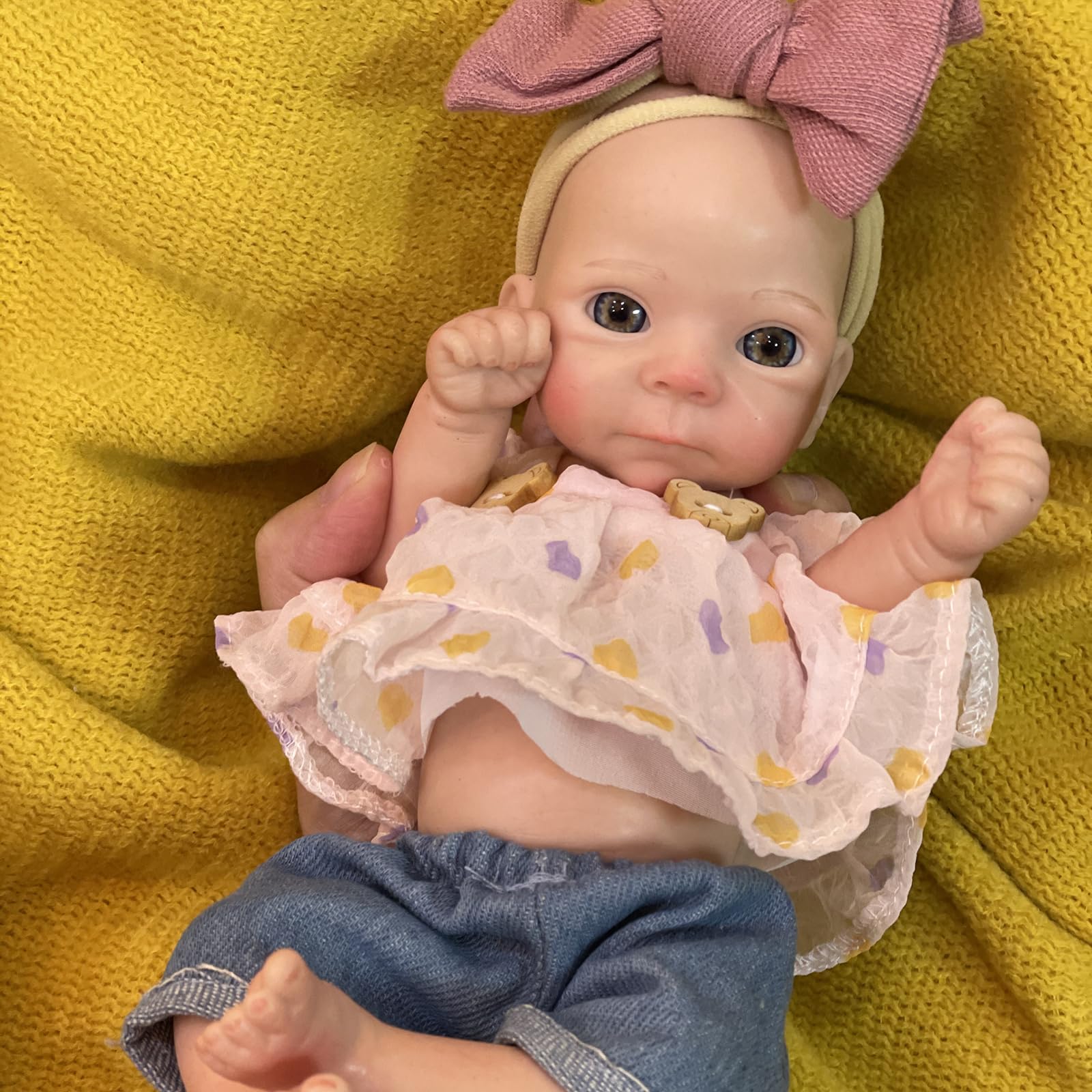 عروسک بچه سیلیکونی 11 اینچ OtardDolls، عروسک بچه تولد مجسمه ای سیلیکونی نرم، عروسک بچه مجسمه ای واقعیت نمای بی زندگی با مجموعه لوازم جانبی