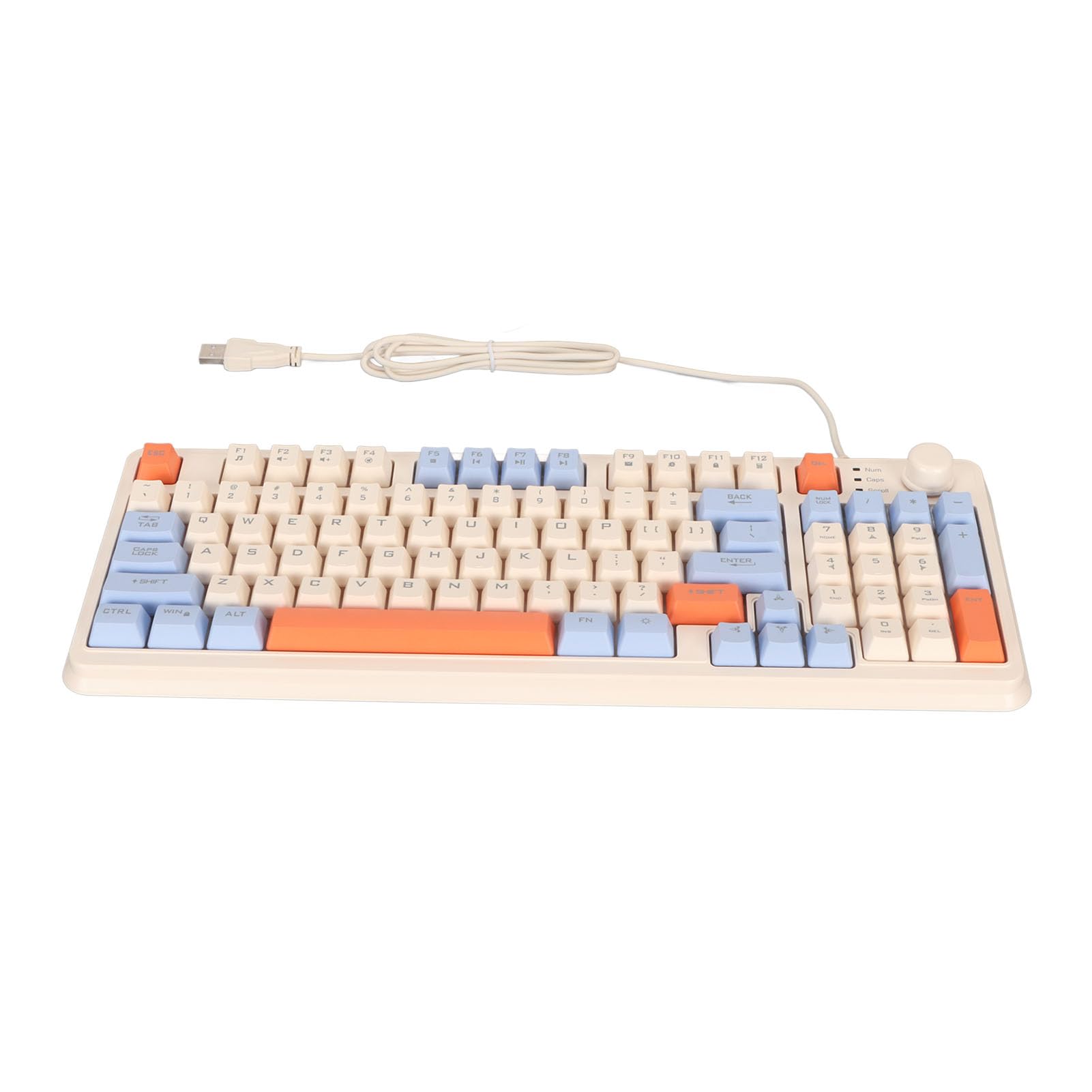 صفحه کلید بازی وایرلس، صفحه کلید کامپیوتر RGB Backlit، صفحه کلید مکانیکی با احساس 94 کلیدها، کلیدهای چندرسانه‌ای و دستگاه کنترل حجم، برای لپتاپ‌ها و کامپیوترهای شخصی