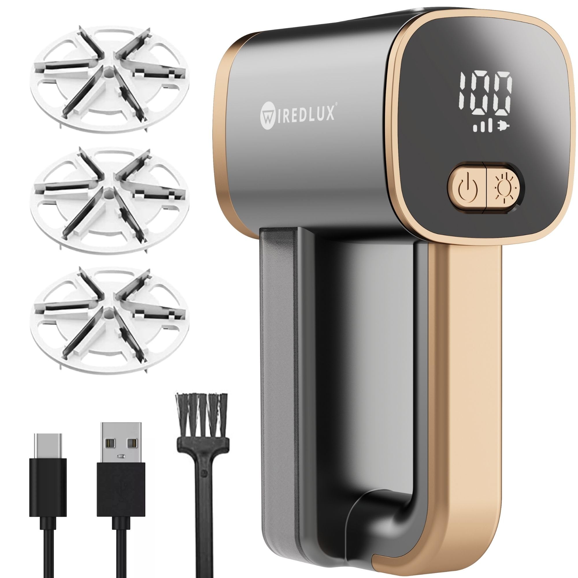 WiredLux پرزگیر برقی با چراغ LED (خاکستری گرافیتی/ مس) خاکستری گرافیتی / مس