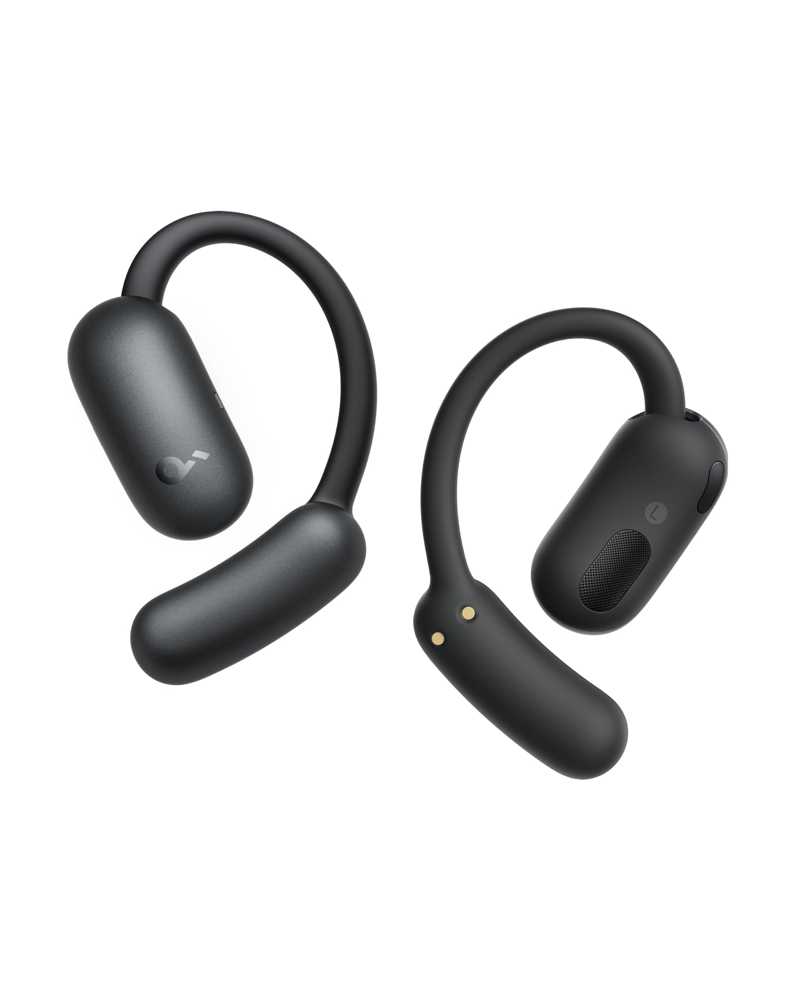 صدا اسپیکر AeroFit 2 توسط Anker، هدفون‌های Open-Ear، قلاب‌های گوش تنظیم‌پذیر، سایز مناسب، بیس غنی، کیفیت Hi-Res، پخش‌ کردن 42 ساعته، بلوتوث 5.4، IP55، تماس‌های واضح هوشمندی، شارژ بی‌سیم، هدفون ترجمه‌کننده زمان واقعی مدل سیاه استاندارد کلاسیک