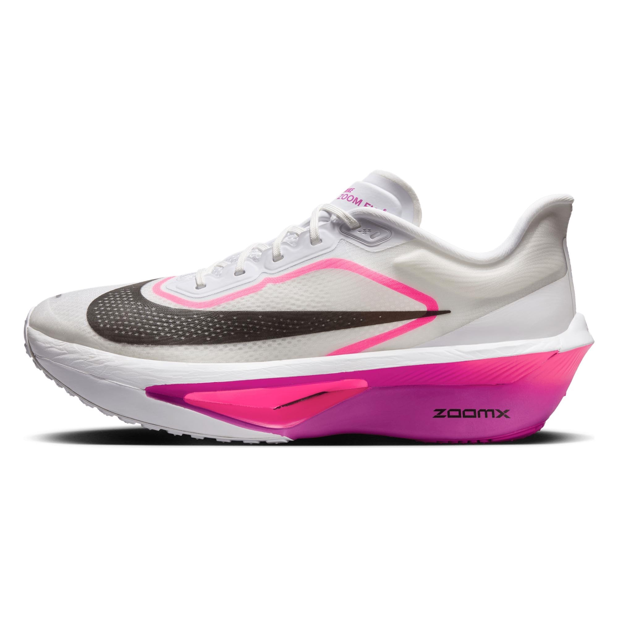 کفش مردانه Nike ZOOM FLY 6 سایز 46 اروپا سفید-مشکی-انگوری-صورتی-آبی
