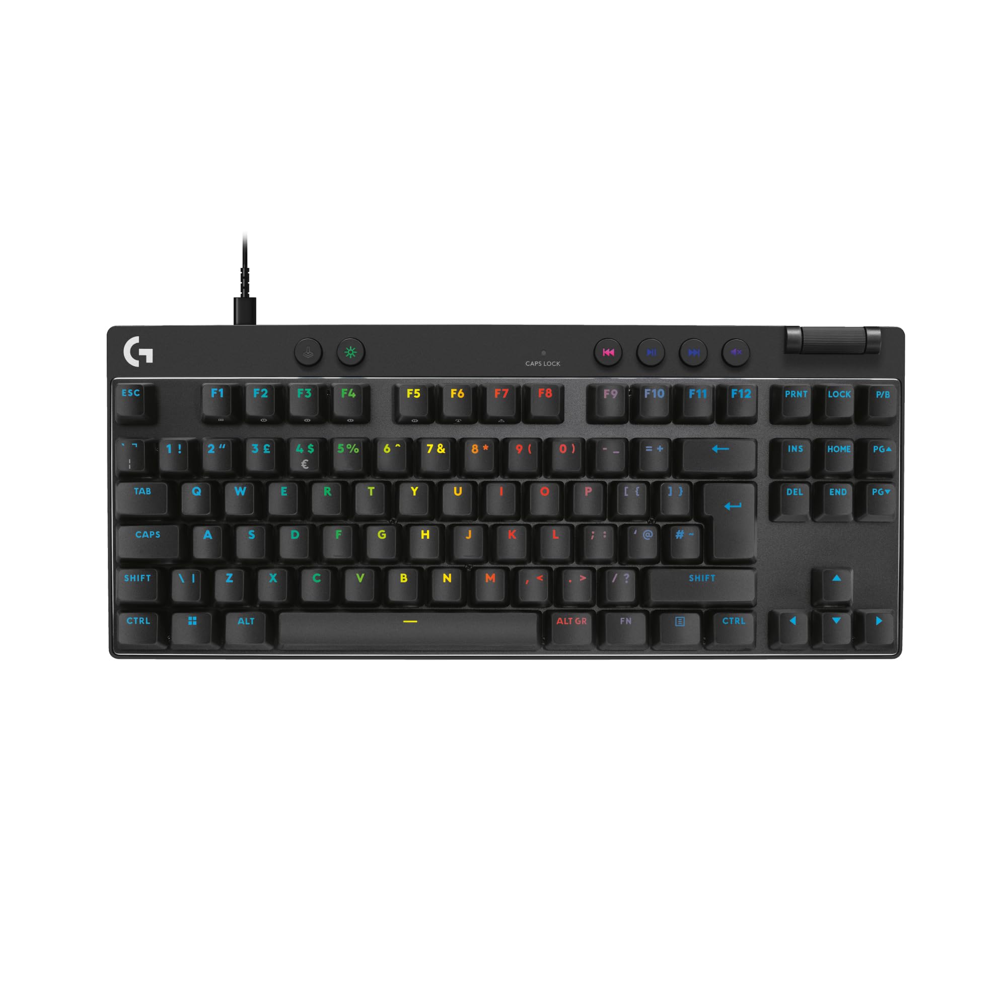 کیبورد بازی سیمی تنکیلس لاجیتک G PRO X TKL RAPID با سوییچ‌های مغناطیسی آنالوگ، حالت Rapid Trigger، فعال‌سازی قابل تنظیم و نورپردازی RGB قابل تنظیم - رنگ مشکی سیمی آنالوگ