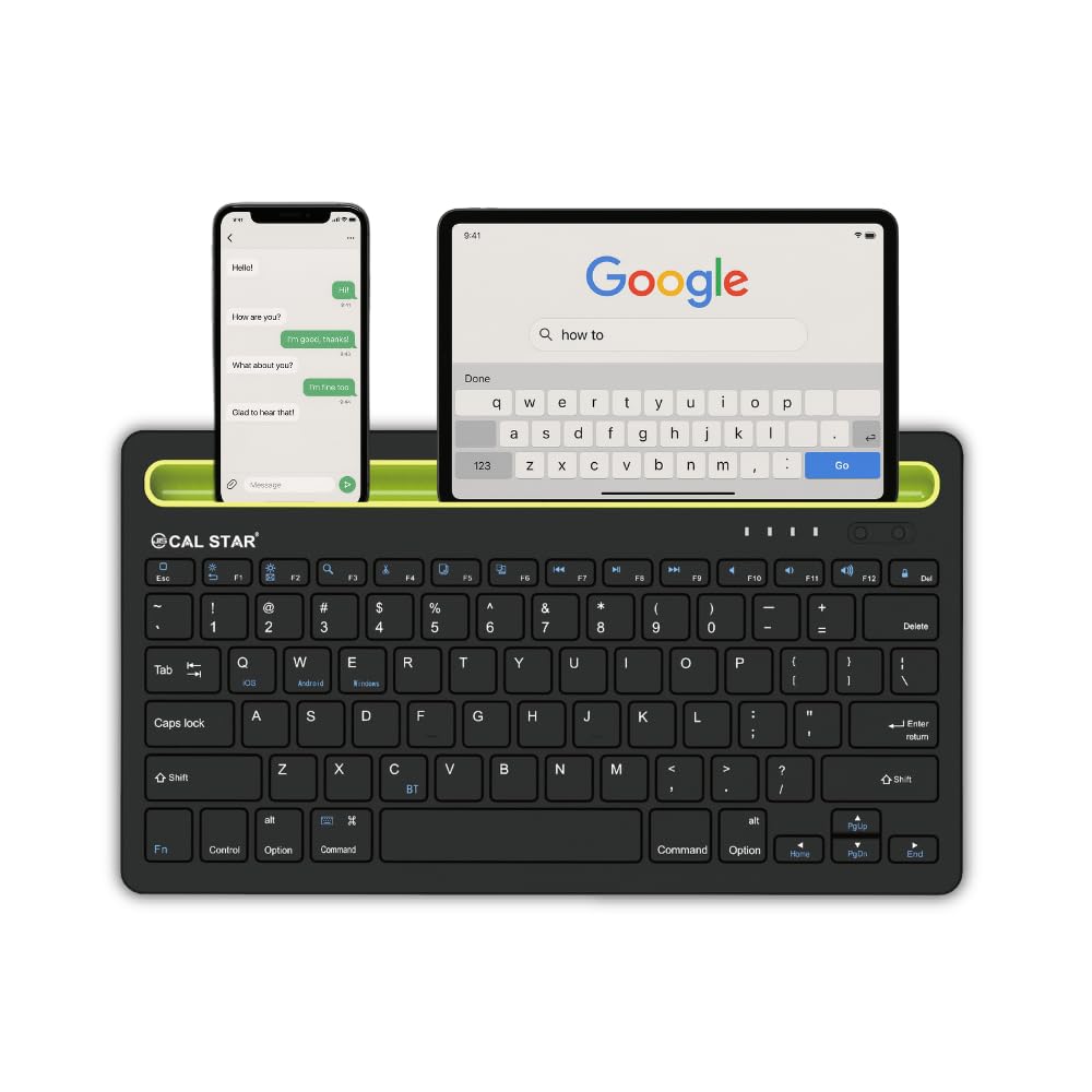 صفحه کلید بلوتوث قابل حمل CAL STAR HK-260 - صفحه کلید مینی قابل شارژ USB-C ، 78 کلید ، پشتیبانی از چندین دستگاه ، سازگاری جهانی برای ویندوز ، macOS ، اندروید و آی او اس - مناسب برای خانه و اداره