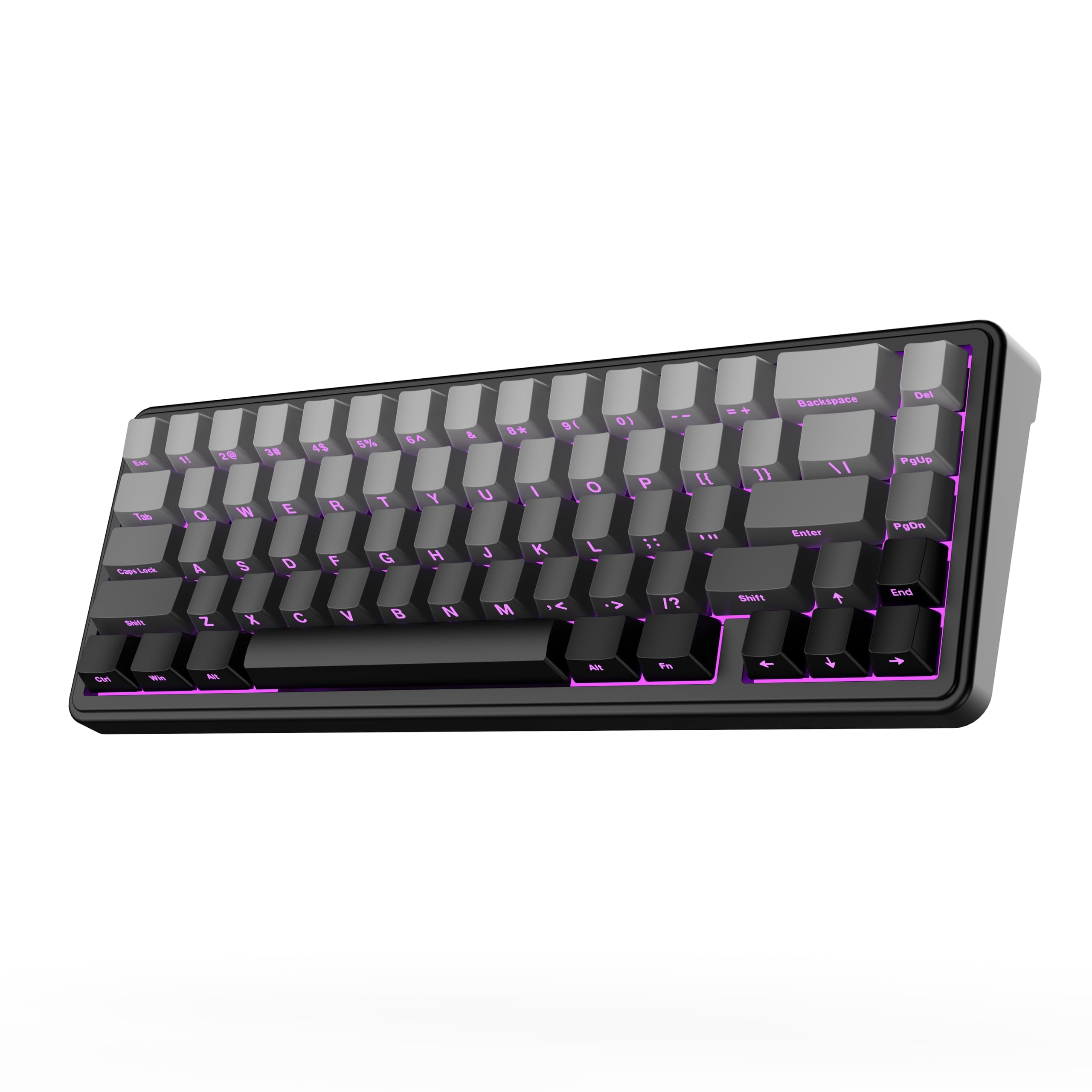 EPOMAKER x Aula F65 65٪ Keyboard مکانیکی بی‌سیم، Hot Swappable Gasket Custom Gaming Keyboard با پنج لایه پدینگ، نورپردازی RGB، بلوتوث/2.4GHz/USB-C (مشکی، سوییچ Reaper) سوییچ Reaper مشکی