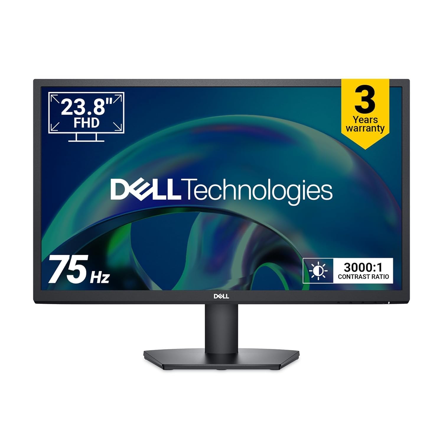 مانیتور Dell SE2425H 24 اینچ Full HD (1920x1080)، 75Hz، VA، 5ms، VESA (100x100 میلیمتر)، HDMI، VGA، گارانتی 3 ساله، مشکی