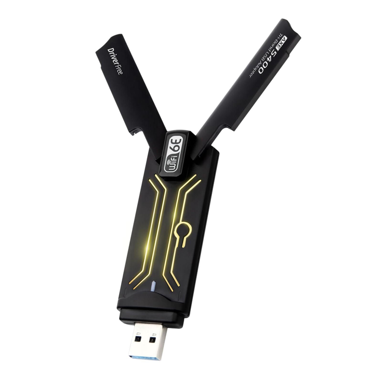 KASTWAVE High-Speed USB WiFi 6E Adapter, AX5400Mbps Tri-Band Wireless Network Adapter for PC, USB 3.0, Compatible with Windows 10/11, Black, WD-AXE5400F