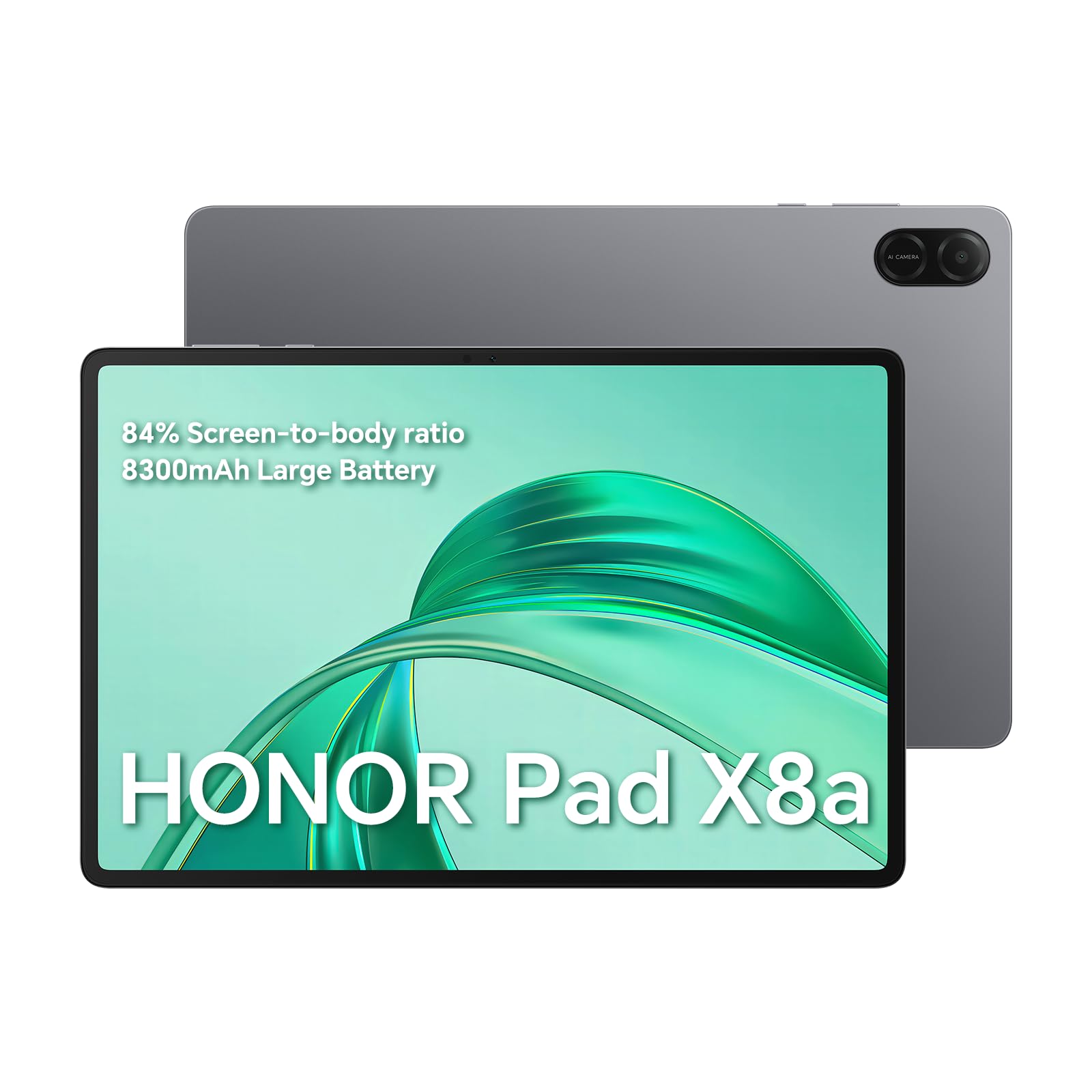 تبلت HONOR Pad X8a 4 گیگابایت 128 گیگابایت، قابلیت افزایش به 1 ترابایت، نمایشگر 11 اینچی 90Hz، باتری 8300 میلی‌آمپر، اسنپدراگون 680، اندروید 14، تبلت WiFi، خاکستری