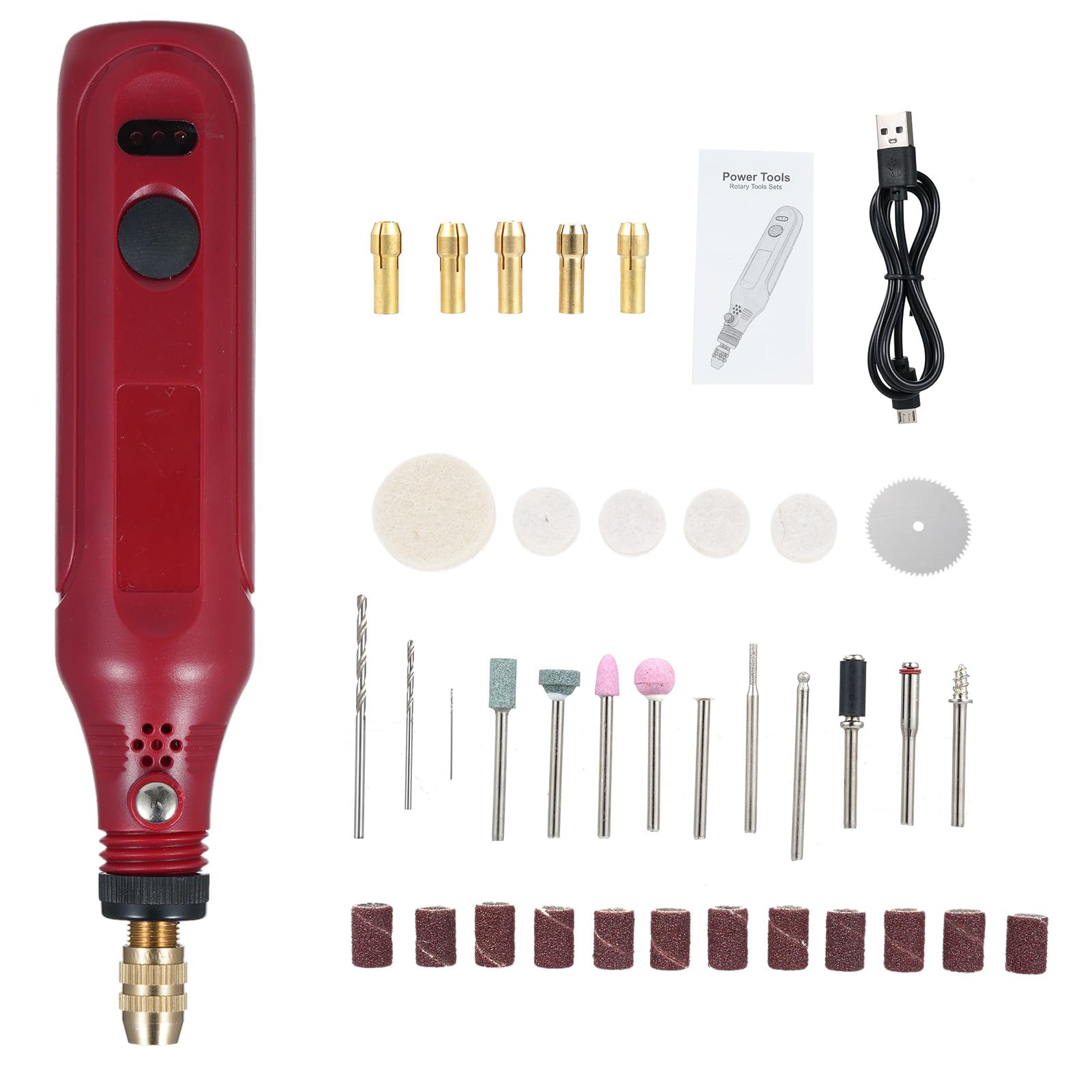 ست کوچک Pepisky Mini Rotary Tool Kit ۳.۷ ولت Mini Grinder با ۳ سرعت متغیر و ۳۶ قطعه لوازم جانبی Electric Grinder Pen Rotary Tool Kit برای تمیز کردن، حکاکی، سنبیده‌سازی و صنایع دستی DIY