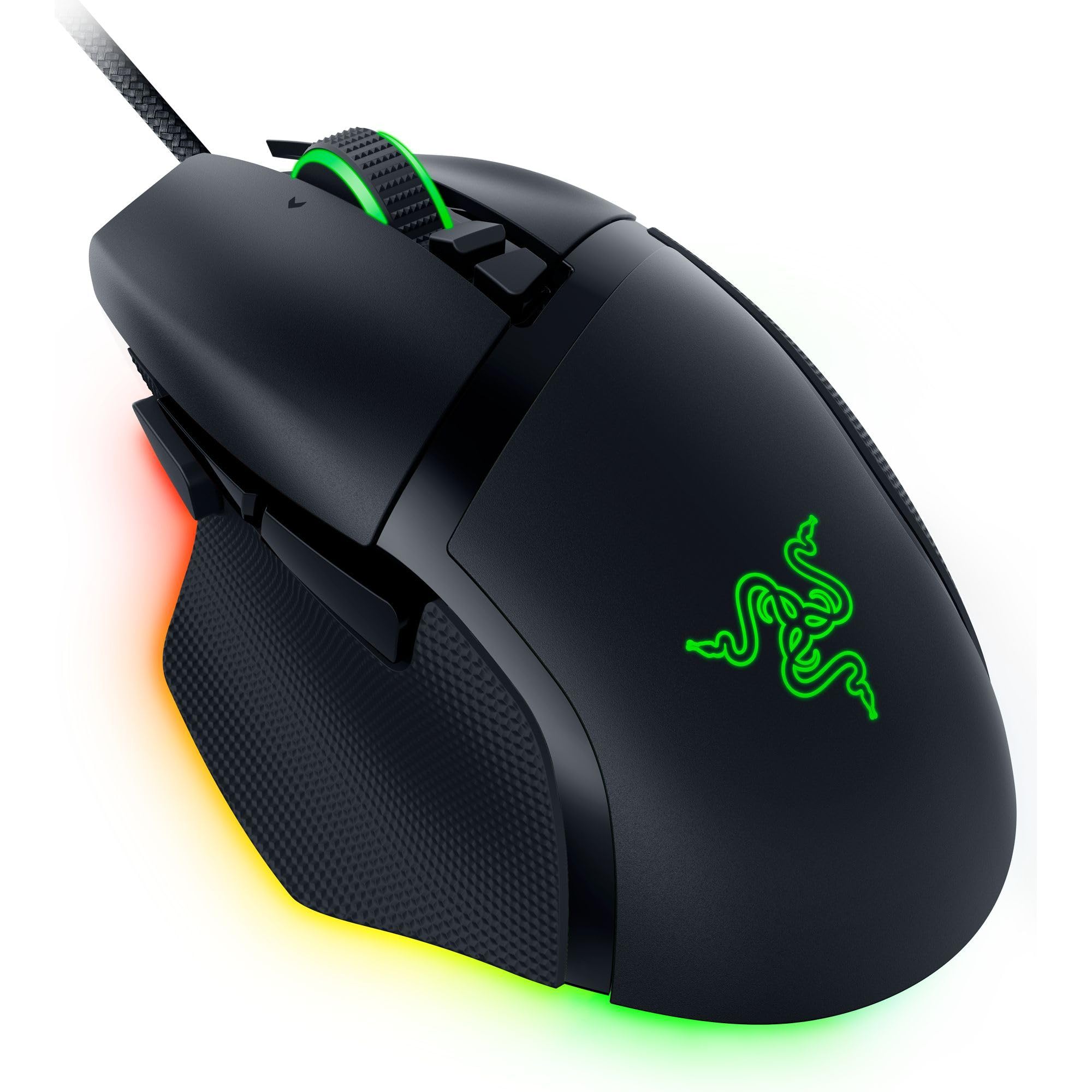 ماوس بازی سیمی ارگونومیک Razer Basilisk V3 35K: دارای چرخ HyperScroll Tilt - سنسور اپتیکال 35K DPI نسل دوم - 13 کنترل قابل تنظیم - RGB Chroma - سوئیچ‌های اپتیکال نسل سوم - کابل Speedflex - رنگ مشکی