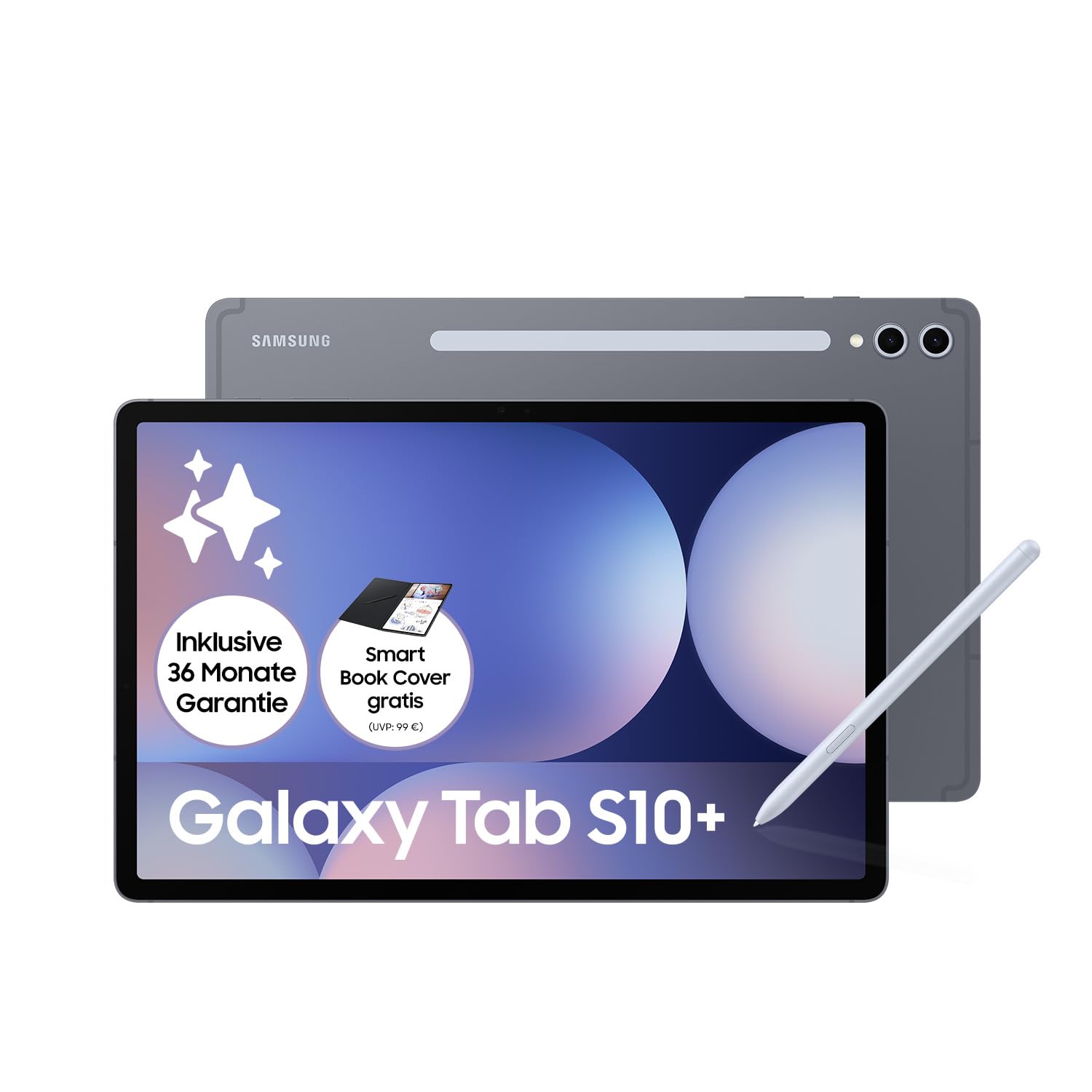 تبلت هوش مصنوع شده توسط Samsung Galaxy Tab S10+، تبلت اندروید، ۱۲ گیگابایت رم، ۵۱۲ گیگابایت حافظه، نمایشگر AMOLED، پوشش ضد انعکاس، شامل قلم S، وای فای، رنگ خاکستری ماهگی ۵۱۲ گیگابایت Wi-Fi