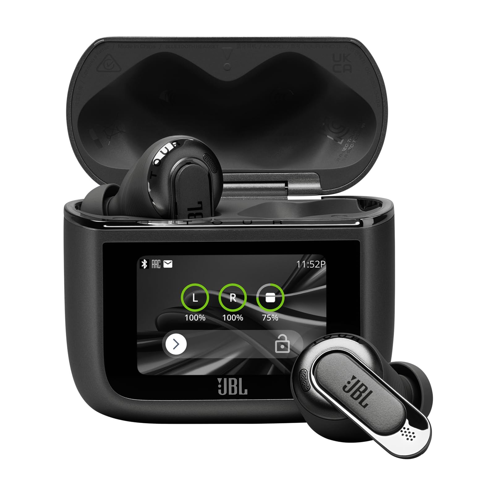 JBL Tour Pro 3, گوشی‌های بی‌سیم واقعی با بلوتوث، باطری داخلی و پخش 40 ساعته، جعبه شارژ، لغو نویز و JBL Spatial 360 با قابلیت پیگیری سر، تور پرو 3 مشکی