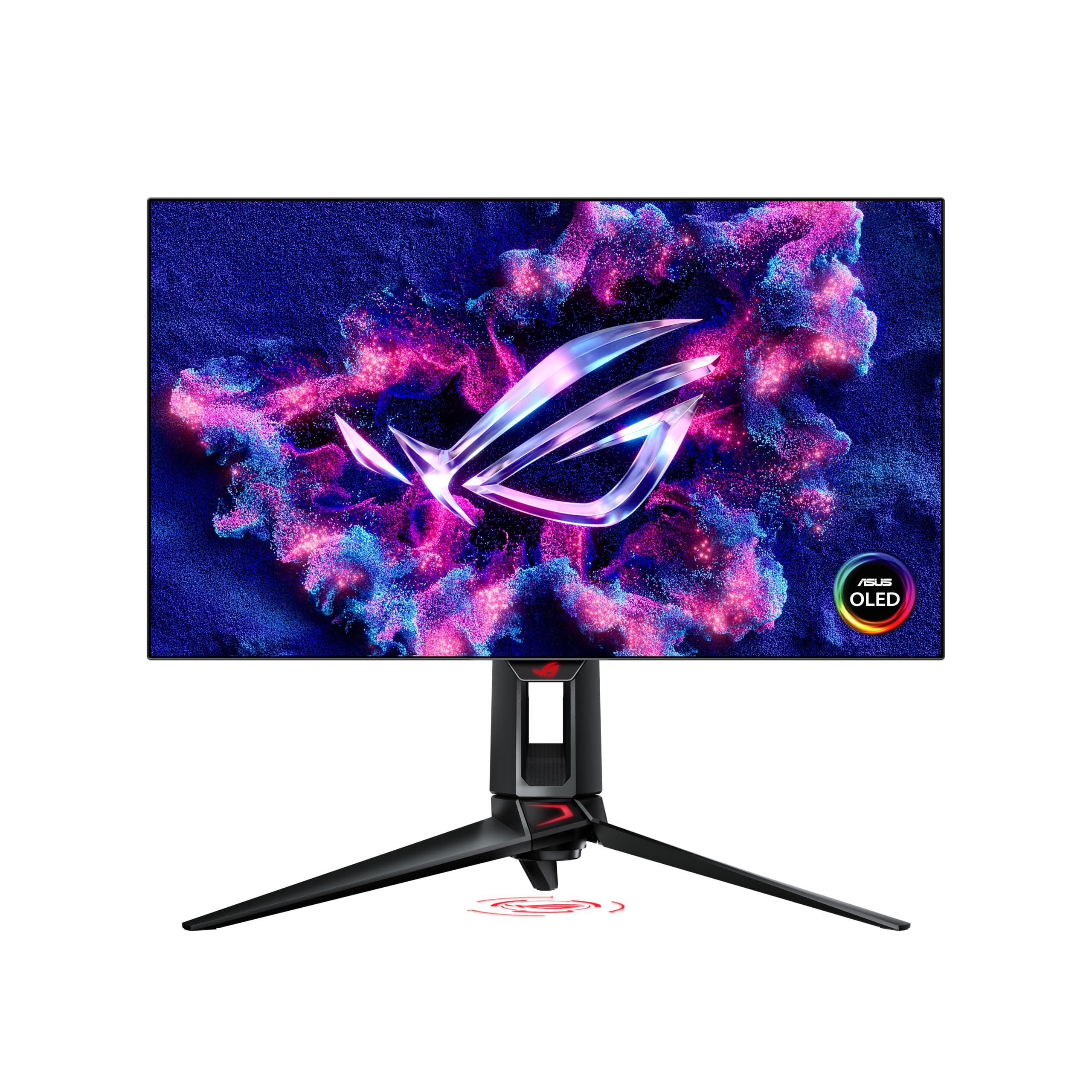مانیتور بازی ASUS ROG Swift OLED PG27AQDP - صفحه نمایش 27 اینچی WOLED، 480 هرتز، 0.03 میلی‌ثانیه، سازگار با G-SYNC، سینک پردازنده سفارشی، ASUS OLED Care+، دستیار هوشمند AI، روشنایی یکنواخت، 99% DCI-P3، و مرکز نمایشگر DisplayWidget