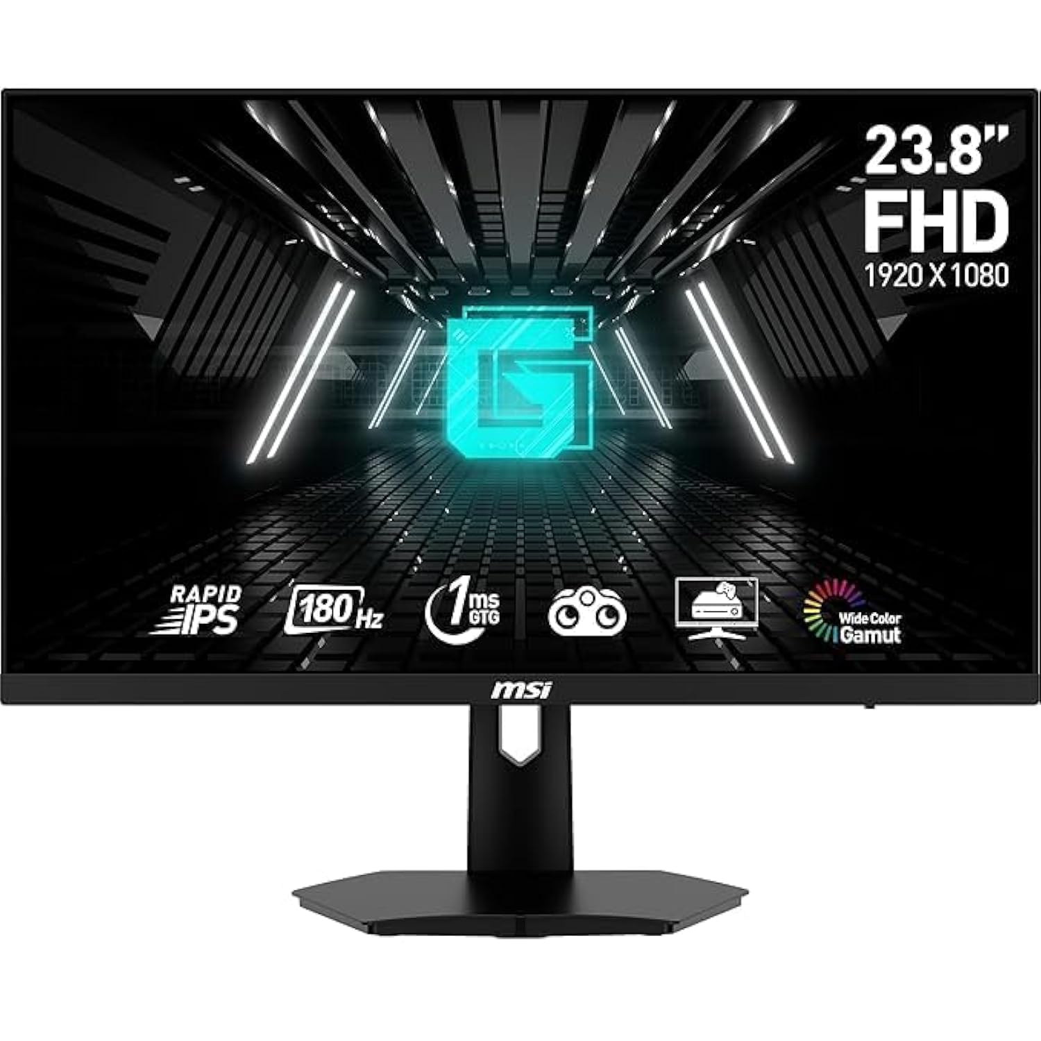 مانیتور بازی MSI G244F E2 24 اینچ FHD، پنل IPS Rapid 1920 × 1080، 180 هرتز / 1 میلی ثانیه، گستره رنگی 118٪ sRGB / Adaptive-Sync، DP 1.2a، HDMI2.0b - مشکی