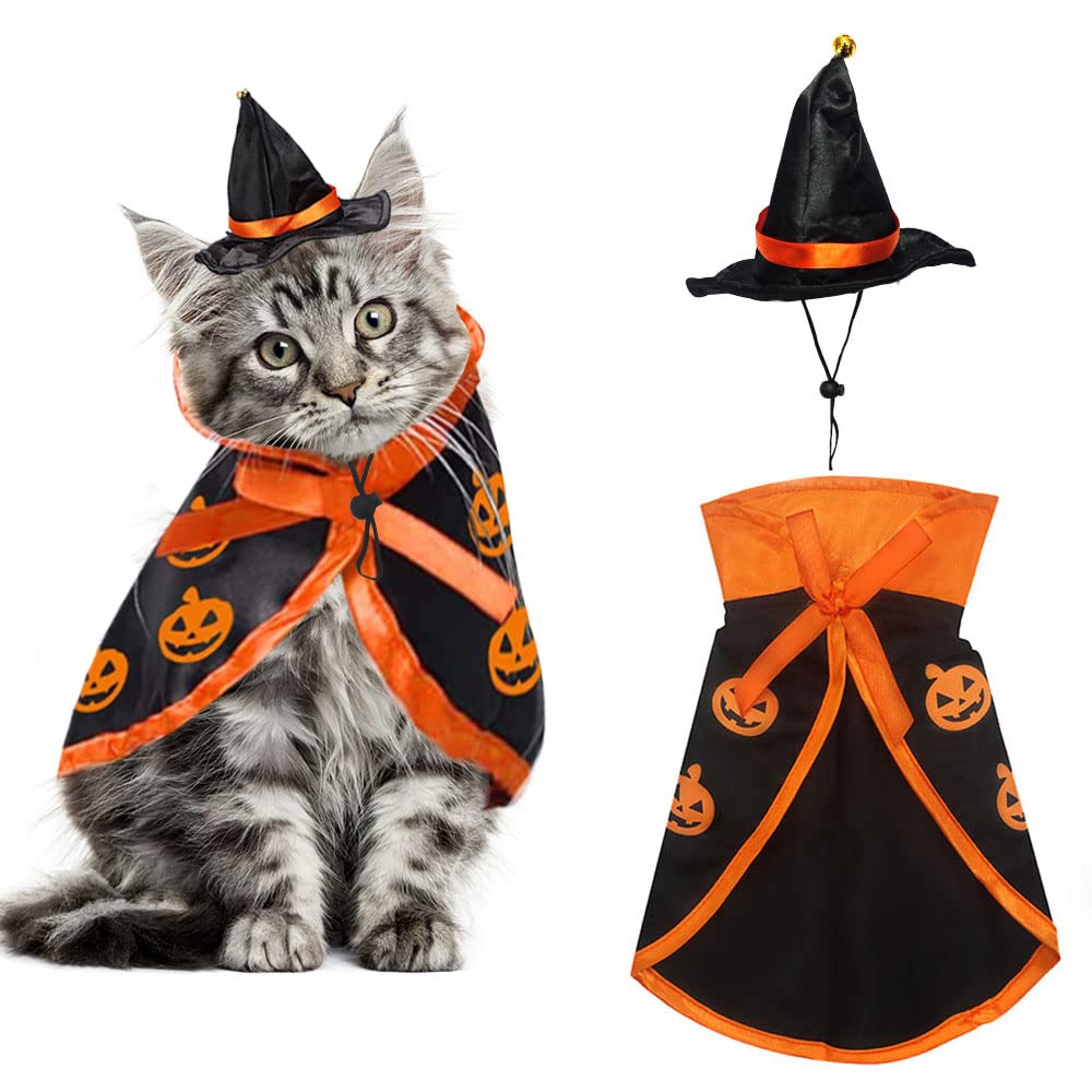 لباس هالووین حیوان خانگی تریفی گربه و سگ، لباس هم جنس بازی‌های نقشینه جادوگر برای مراسم‌های ویژه، طراحی لباس عروسک کهنه با شیت عروسک کدو، لباس جدید حیوان خانگی برای سگ و گربه کوچک (سیاه)